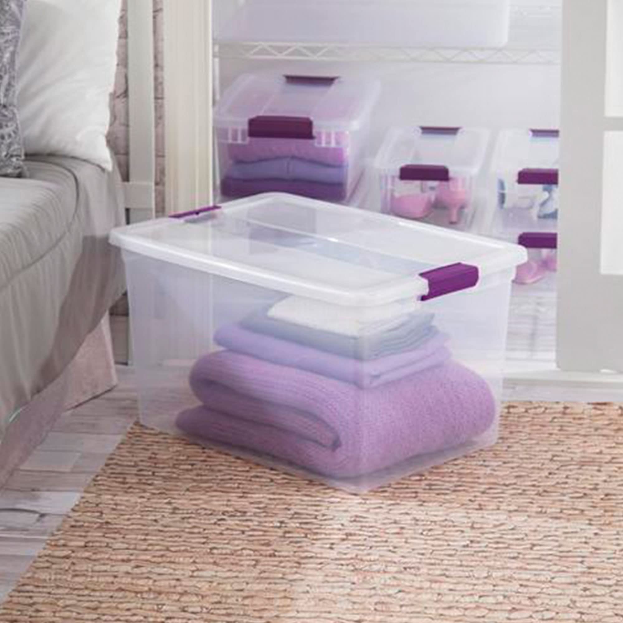 Sterilite 116 Quart & 66 Quart Clear Storage Tote Boxes - 4 Pack & 6 Pack Multipurpose Organizing Containers for Home, Office, Garage, Closet & Toy Storage - Durable Stackable Plastic Bins for Organization & Decluttering