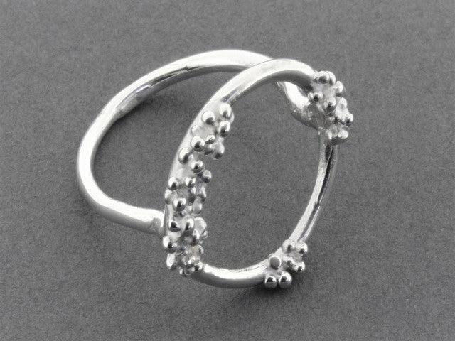 Elegant Silver Beaded Circle Ring for Women - Perfect for Parties, Weddings & Everyday Wear
