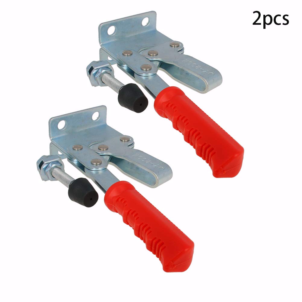 Utoolmart JY-200-W Horizontal Quick Release Toggle Clamp - 2 Pack Heavy Duty 881.8 lbs Capacity Hand Tool for Woodworking, Metalworking & DIY Projects