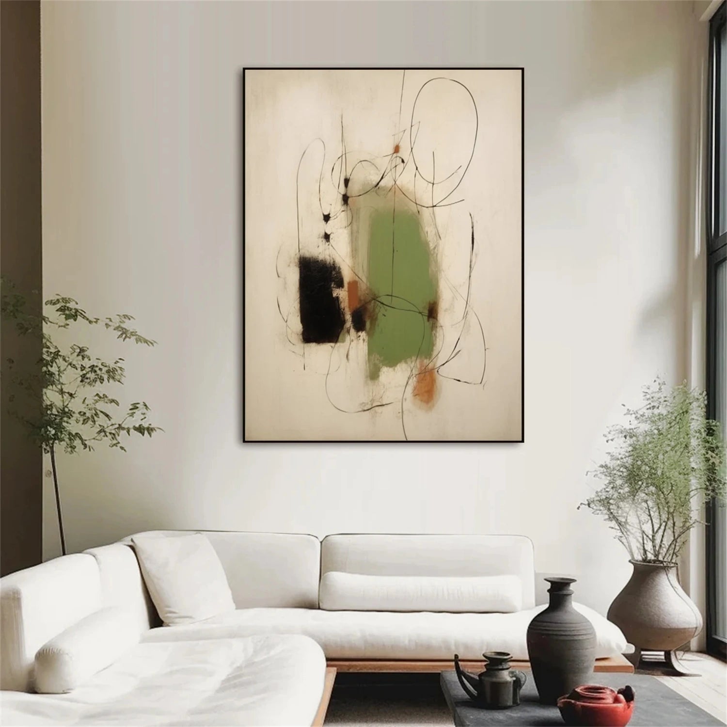 Abstract Painting #AB 466 - Modern Wall Art for Living Room, Bedroom & Office Decor | Large Canvas Artwork for Home & Commercial Spaces