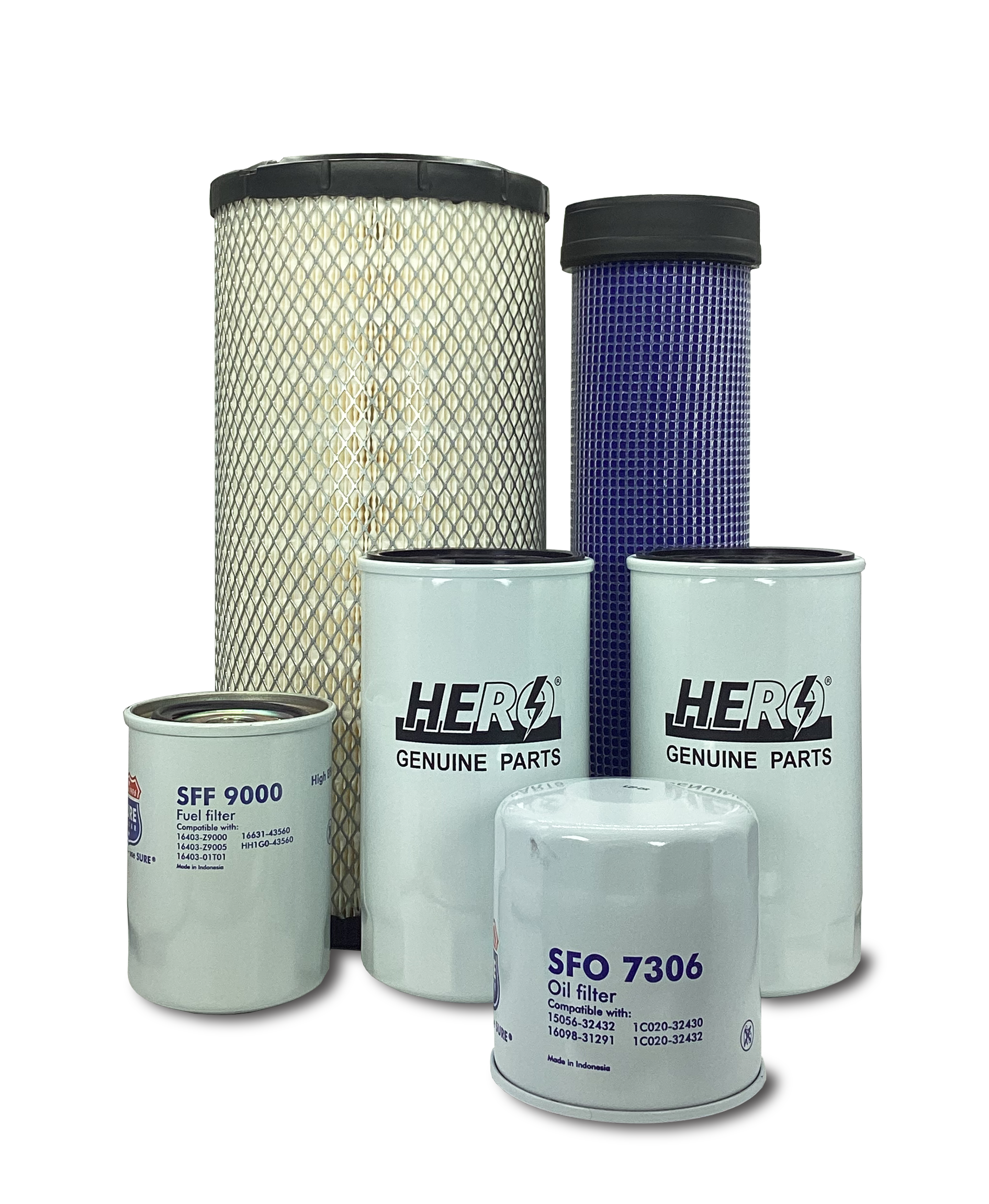 HERO® Maintenance Filter Kit for Kubota M9960HD Tractor - Air, Oil & Fuel Filters Replacement Set | Perfect for Tractor Maintenance & Farming Equipment Care