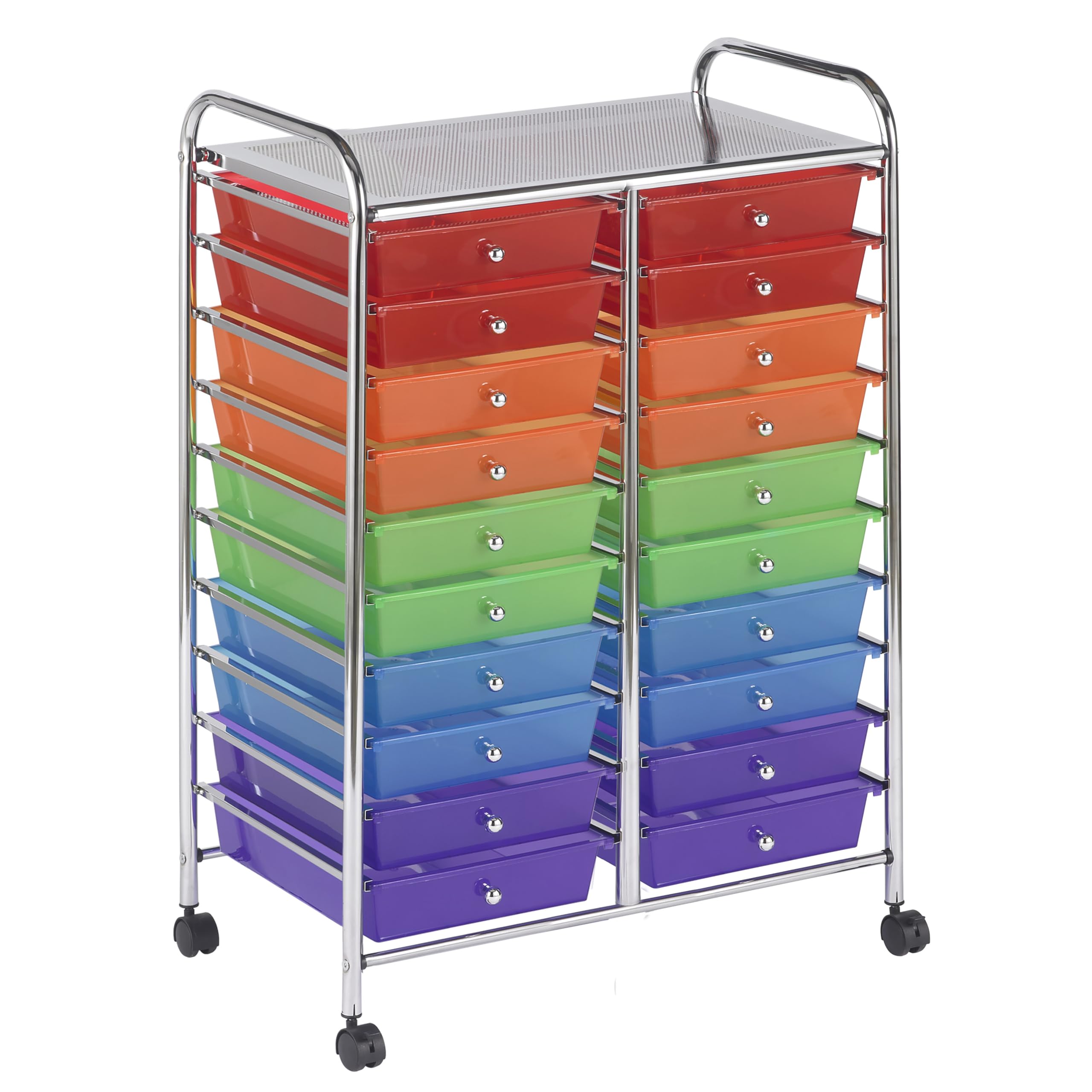 ECR4Kids 20-Drawer Mobile Organizer Cart - Rolling Storage Cabinet for Classroom, Office & Home Organization - Perfect for School Supplies, Art Materials & Craft Storage
