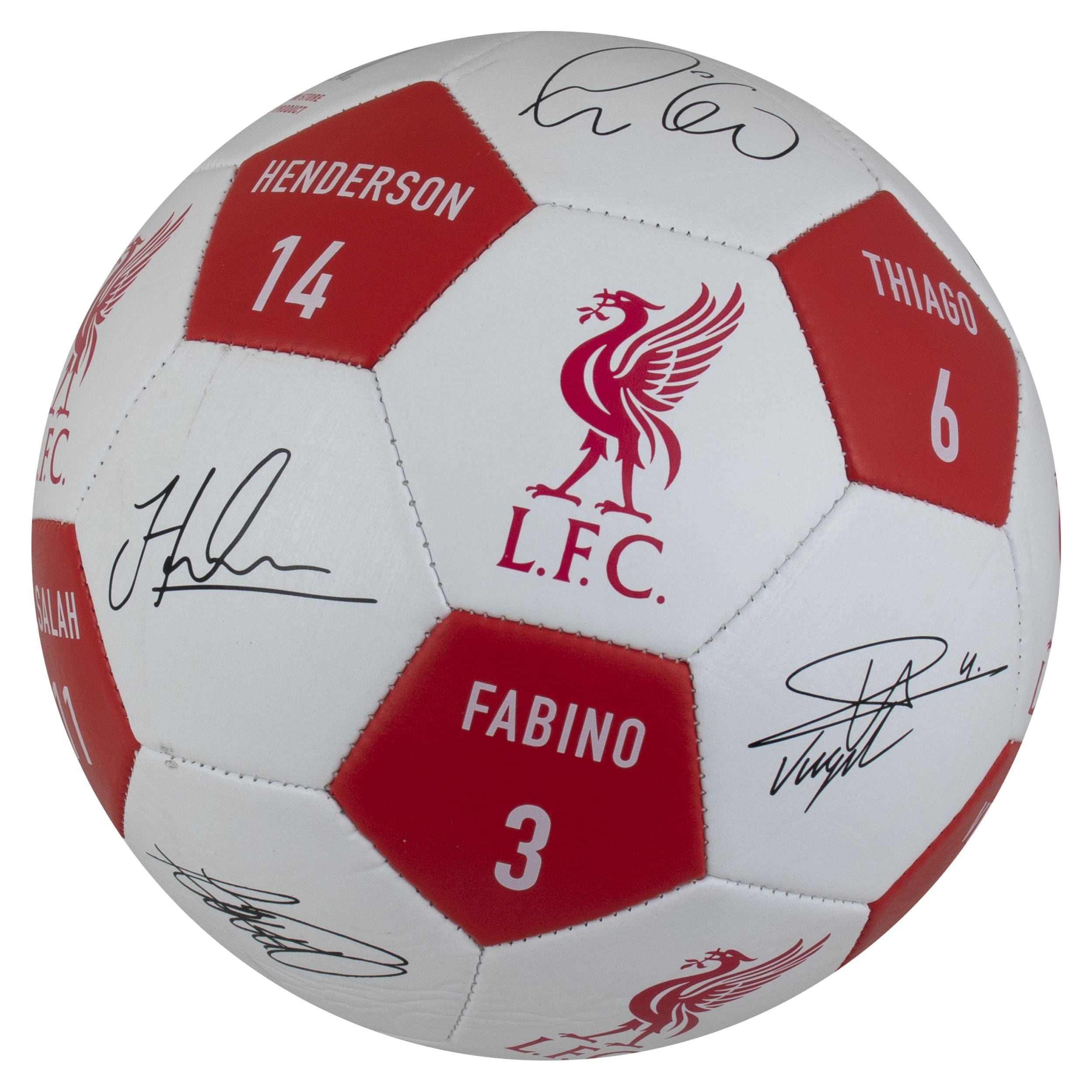 Official Liverpool FC Soccer Ball with Player Signatures & Numbers - Size 5 Match Ball for Training, Games & Collectibles - Perfect for Fans, Gifts & Football Enthusiasts