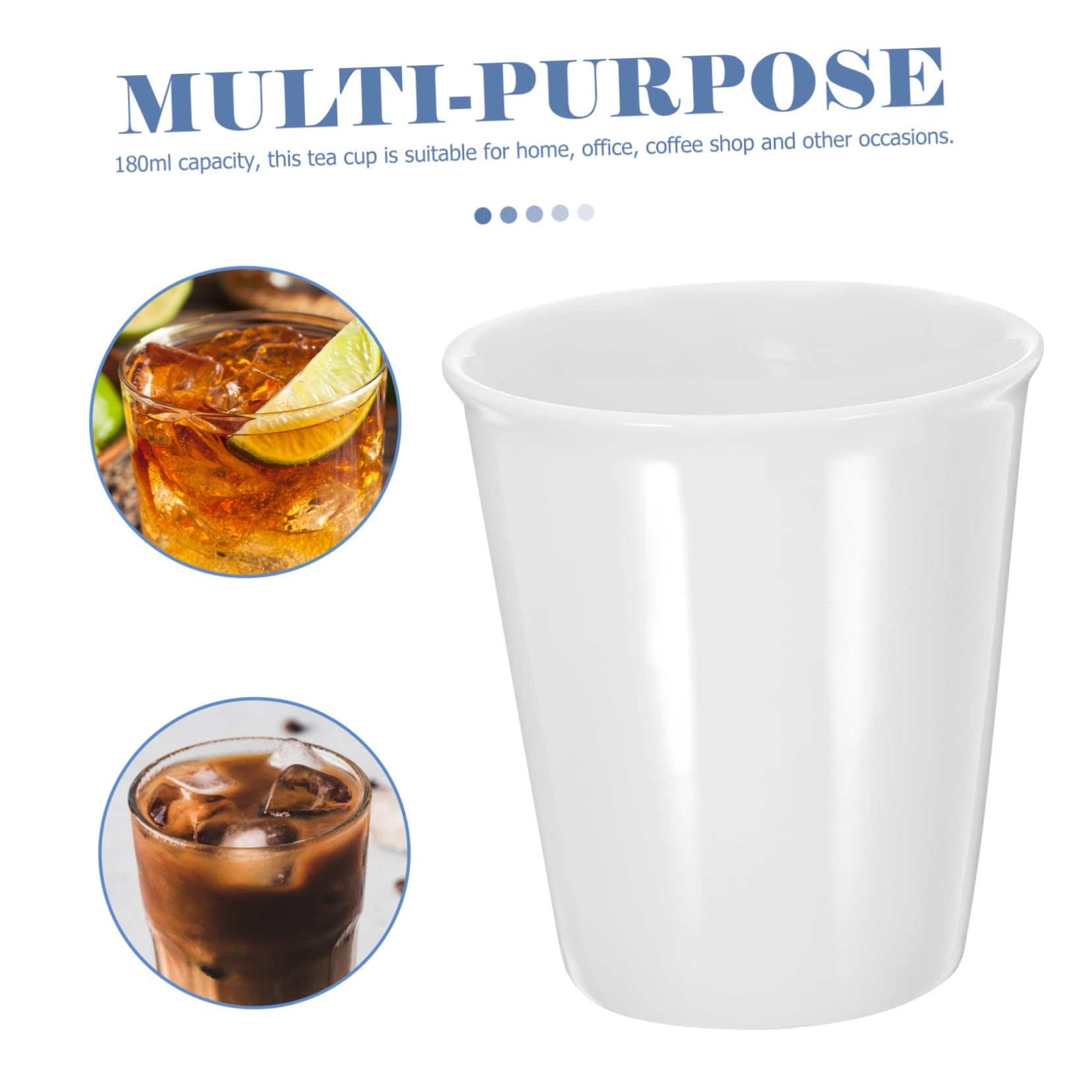 10 Pack CANIGHT Ceramic Paper Cup Shaped Mugs - Snow Cone Cups, Chocolate Mugs, Tea Cups - White Ceramic Drinkware for Parties, Desserts & Hot Beverages - Perfect for Ice Cream, Milkshakes & Coffee Shops