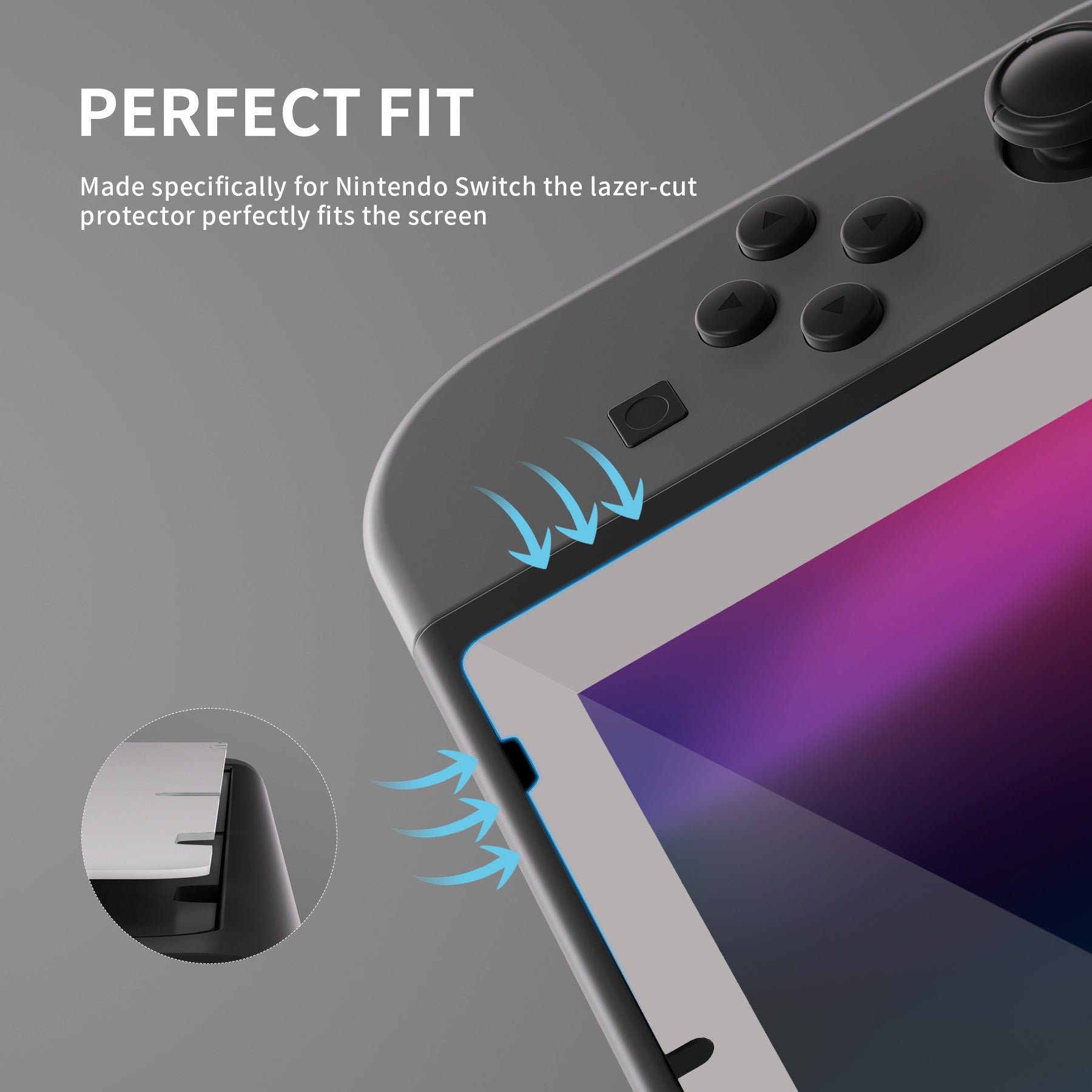 eXtremeRate 2 Pack Clear HD Tempered Glass Screen Protector for Nintendo Switch - Anti-Scratch, Anti-Fingerprint, Bubble-Free | Perfect for Gaming Protection & Travel Use