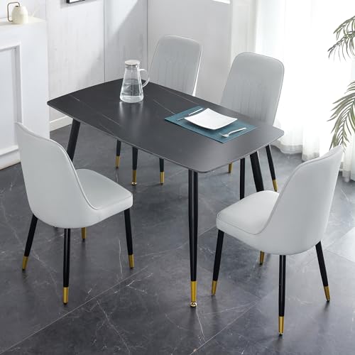 Black Table + Light Grey Chais