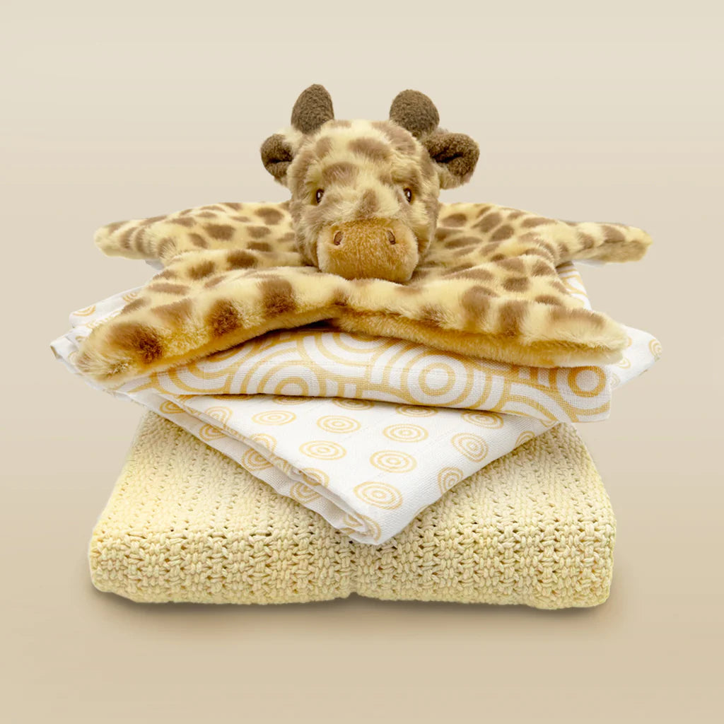 Soft Giraffe Print Comforter & Baby Blanket Set - Cozy Nursery Bedding for Boys & Girls | Perfect for Crib, Stroller, and Playtime (SKU: LBG1062)