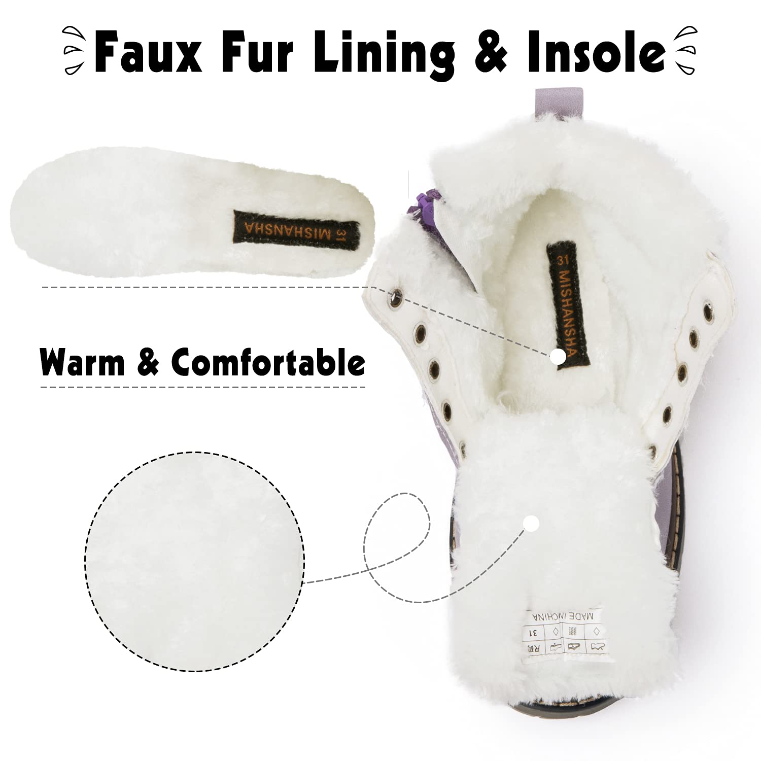 Waterproof Kids Winter Snow Boots for Boys & Girls - Warm Fur Lined Hiking Boots for Cold Weather Outdoor Activities | Perfect for Snow Play, School & Winter Adventures