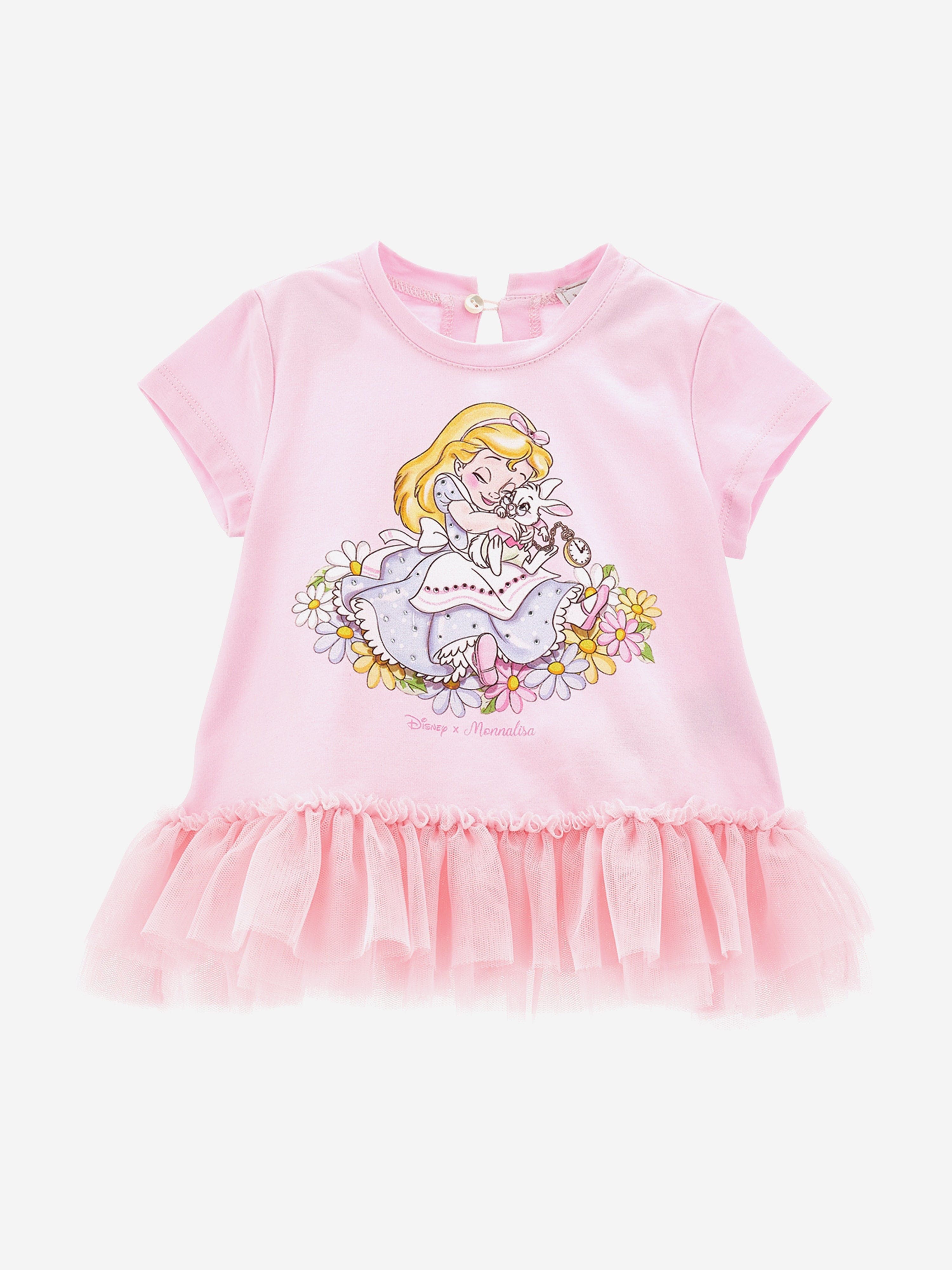 Adorable Pink Alice in Wonderland Baby Girls T-Shirt - Perfect for Dress-Up, Birthday Parties & Disney-Themed Outfits