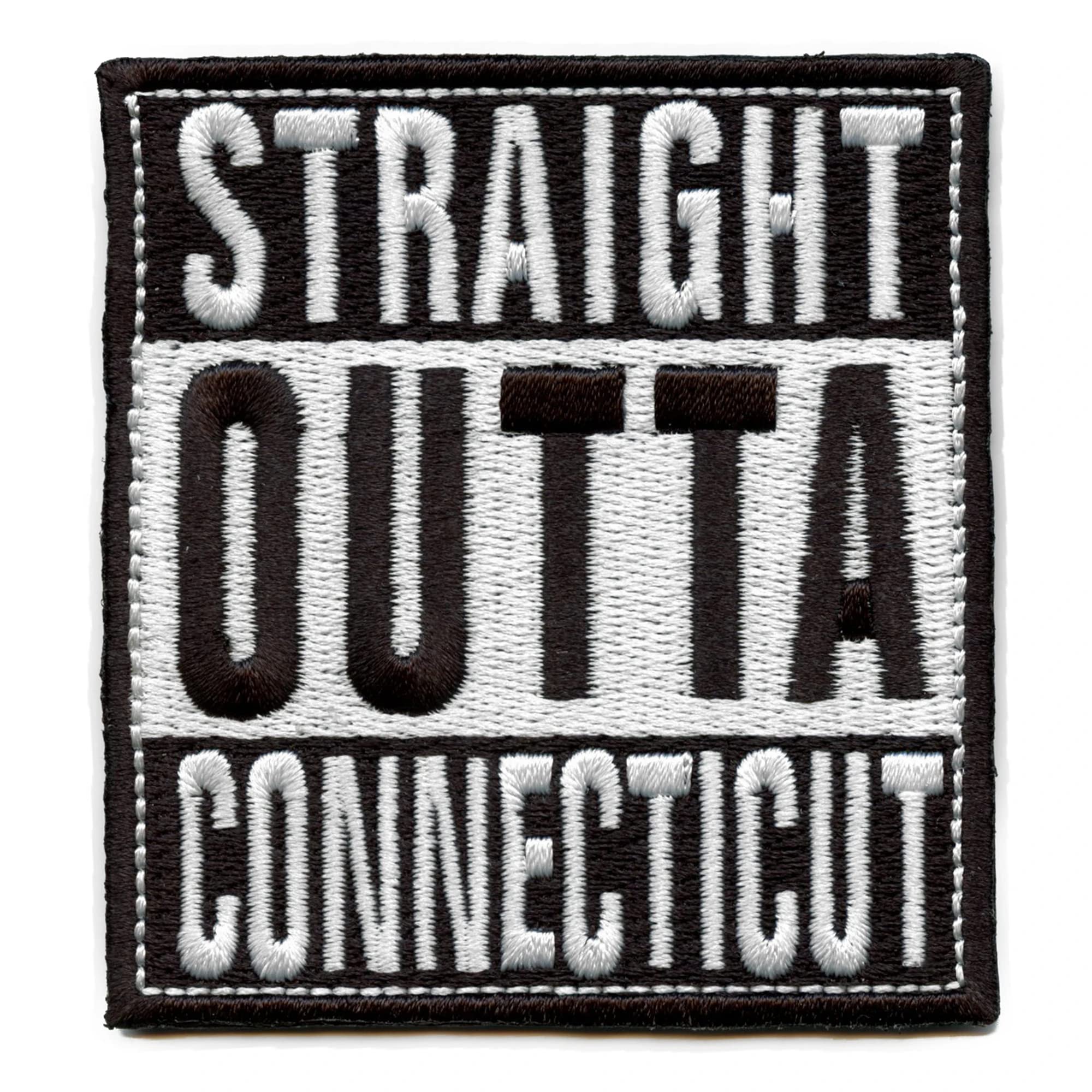 Straight Outta Connecticut Embroidered Iron-On Patch - DIY Sew or Iron On for Jackets, Hats, Bags & Denim - Perfect for Customizing Clothing & Accessories