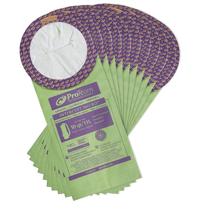 ProTeam Intercept Micro Filter Bag - Open Collar HEPA Vacuum Bag for Dust Mites, Allergens & Pet Hair - Ideal for Home Cleaning & Allergy Relief