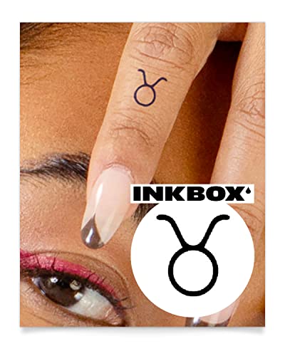 Premium Inkbox Semi-Permanent Temporary Tattoo - Astrological Taurus Design | Water-Resistant, Long-Lasting 1-2 Weeks | Easy Application & Natural Fade | Perfect for Festivals, Vacations & Self-Expression