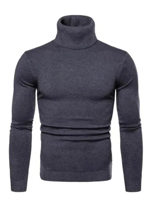 Men's Wool Knit Turtleneck Sweater - Thick Warm Winter Pullover for Casual Wear & Outdoor Activities
