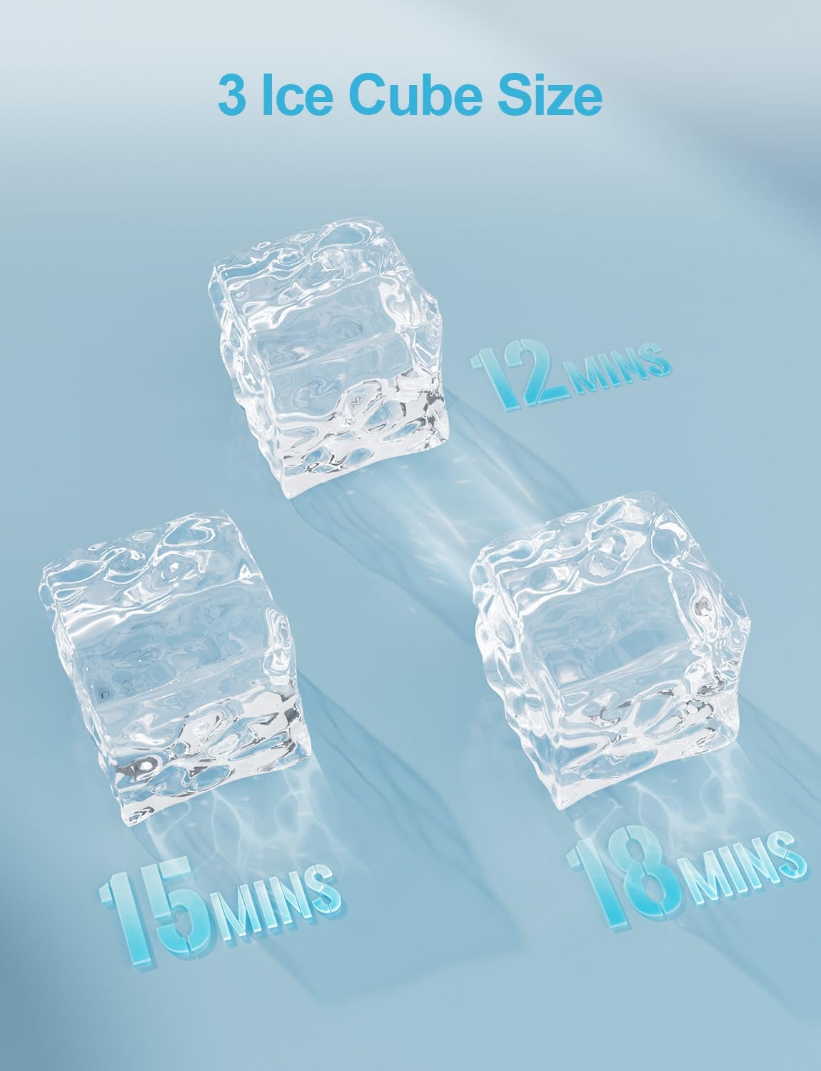 Commercial Ice Maker Machine 100lbs/24H, 34lbs Storage Capacity - Fast Ice Production (45 Cubes in 6-15 Min) - Freestanding Ice Machine for Bars, Restaurants, Offices & Home Use - Perfect for Cocktails, Beverages & Party Events