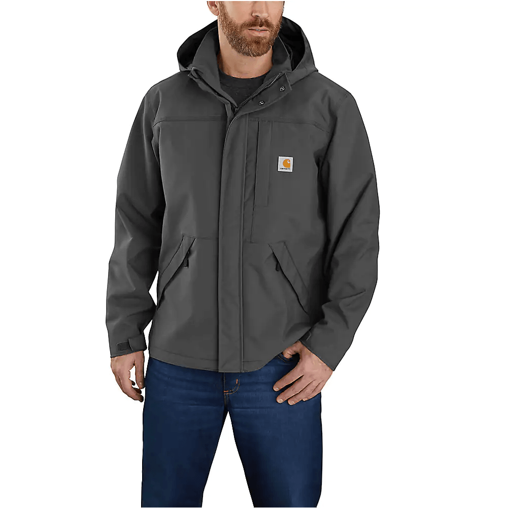 Storm Defender Loose Fit Heavyweight Waterproof Jacket for Men - Windproof Winter Coat with Hood - Outdoor Hiking, Camping & Everyday Wear in Shadow Color