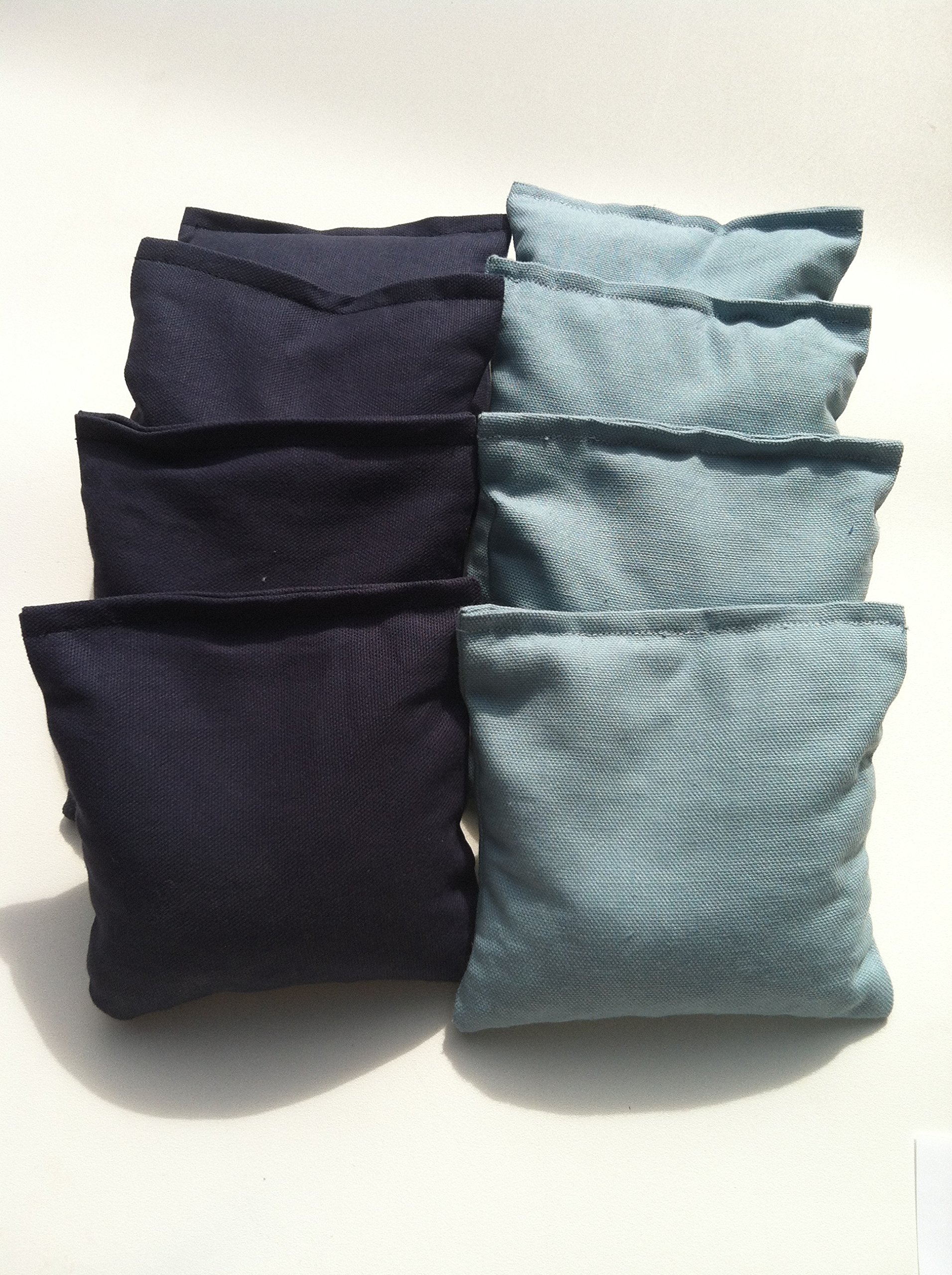 Premium Cornhole Bags Set - Navy & Light Blue Regulation Weight for Outdoor Games, Tailgating, Backyard Parties, and Family Fun