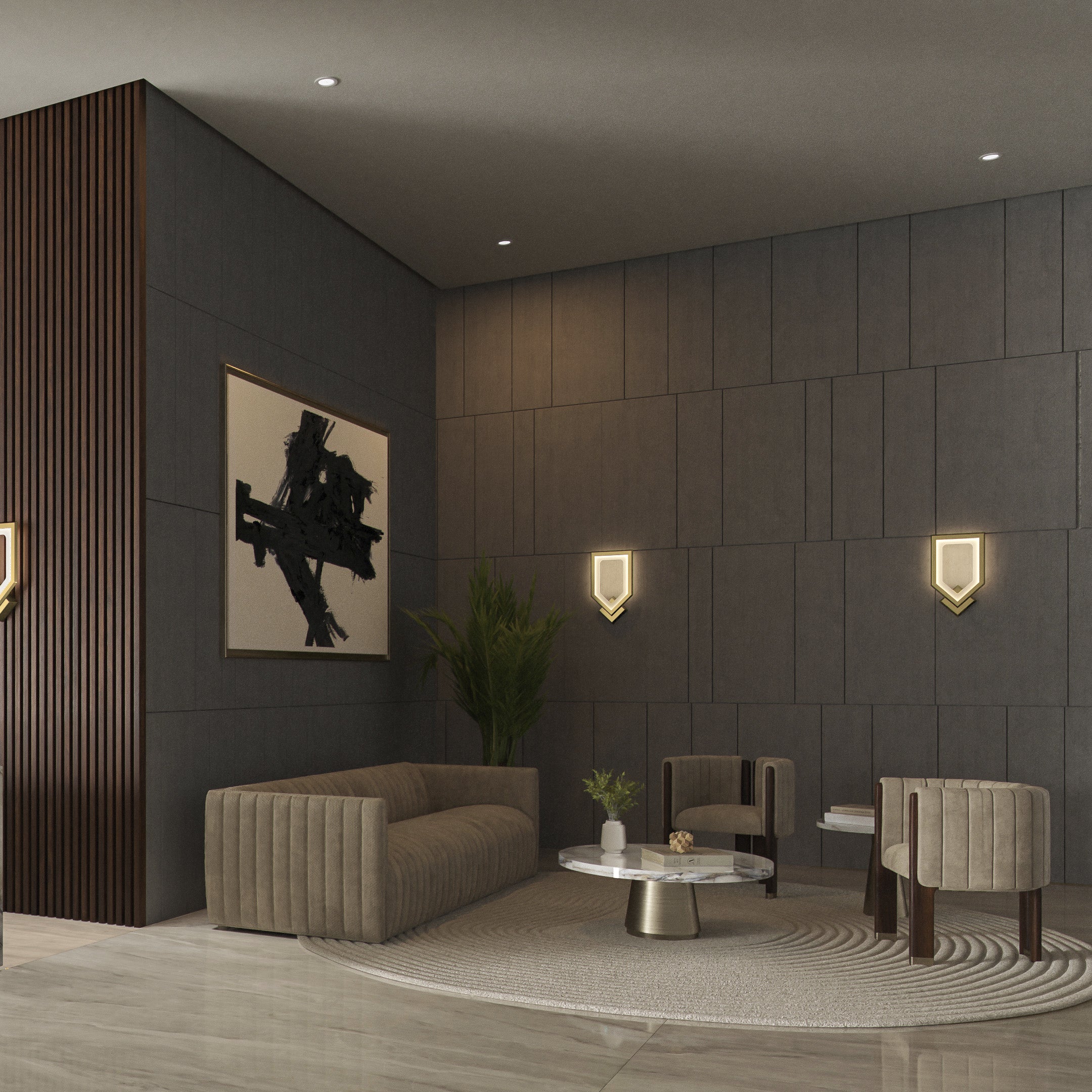 Oxygen Aegis 3 59 40 Modern LED Wall Sconce Light in Aged Brass - Perfect for Bedroom, Living Room & Hallway Lighting