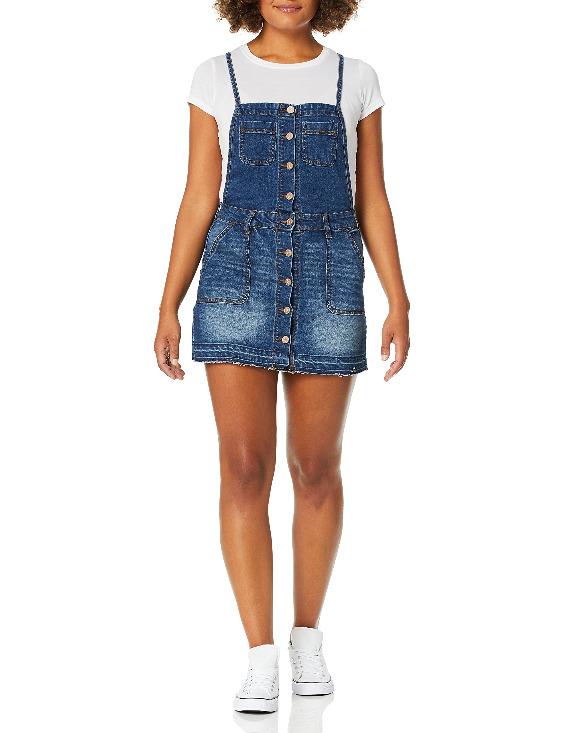Women's Dark Wash Denim Overalls for Dollhouse - Vintage Style Jumpsuit with Adjustable Straps, Perfect for Casual Outings, Gardening & DIY Projects