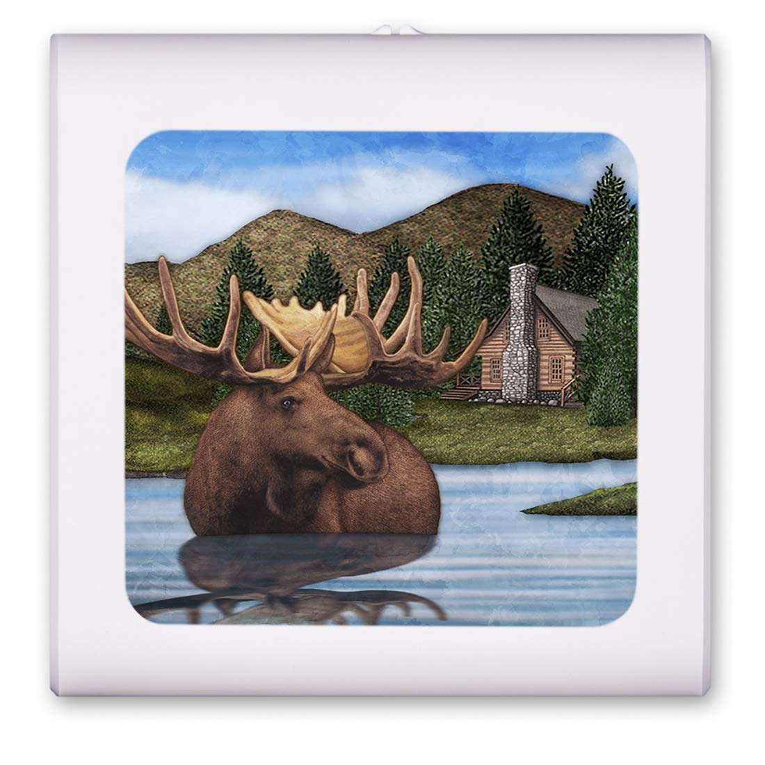 Dimmable LED Night Light with Auto On/Off Sensor, Adjustable Brightness & Warm White Light for Bathroom, Hallway, Nursery & Bedrooms - Moose Pond Design - Perfect for Safe Nighttime Navigation & Kids' Rooms