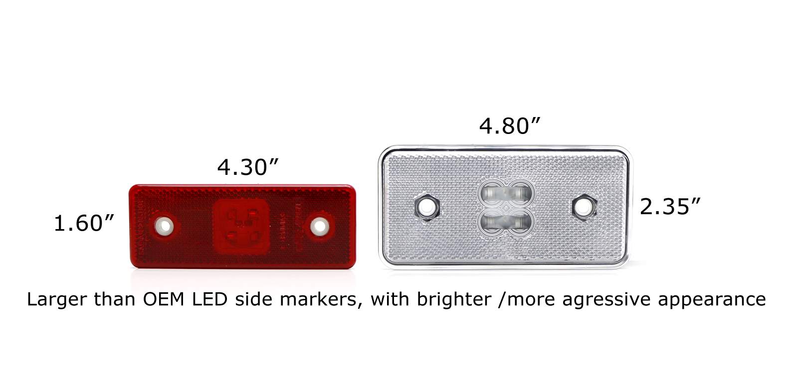 4-Piece Clear Lens Amber/Red Full LED Side Marker Lights for 2015-2018 Mercedes G Class - Upgrade Your Off-Road & Night Driving Safety