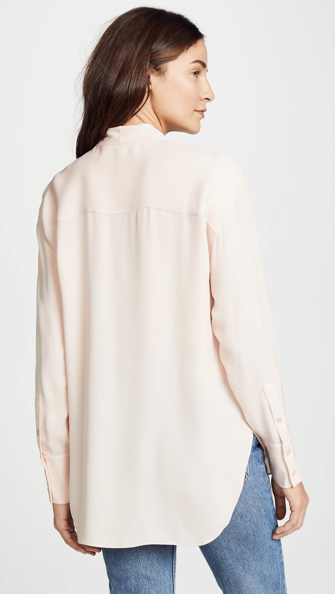 Theory Women's Long Sleeve Tie Neck Blouse - Elegant Office Wear & Casual Weekender Top for Work & Weekend Outings