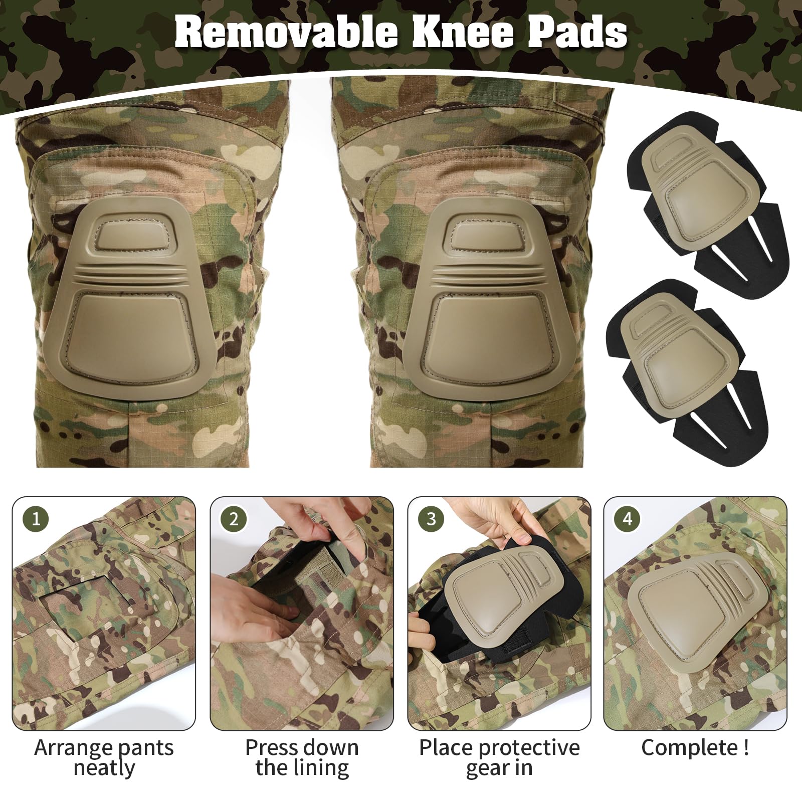 G3 Combat Pants for Men - Military Tactical Camouflage Cargo Pants with Multi-Pockets | Rip-Stop Durable Fabric for Hunting, Hiking, Paintball & Outdoor Adventures