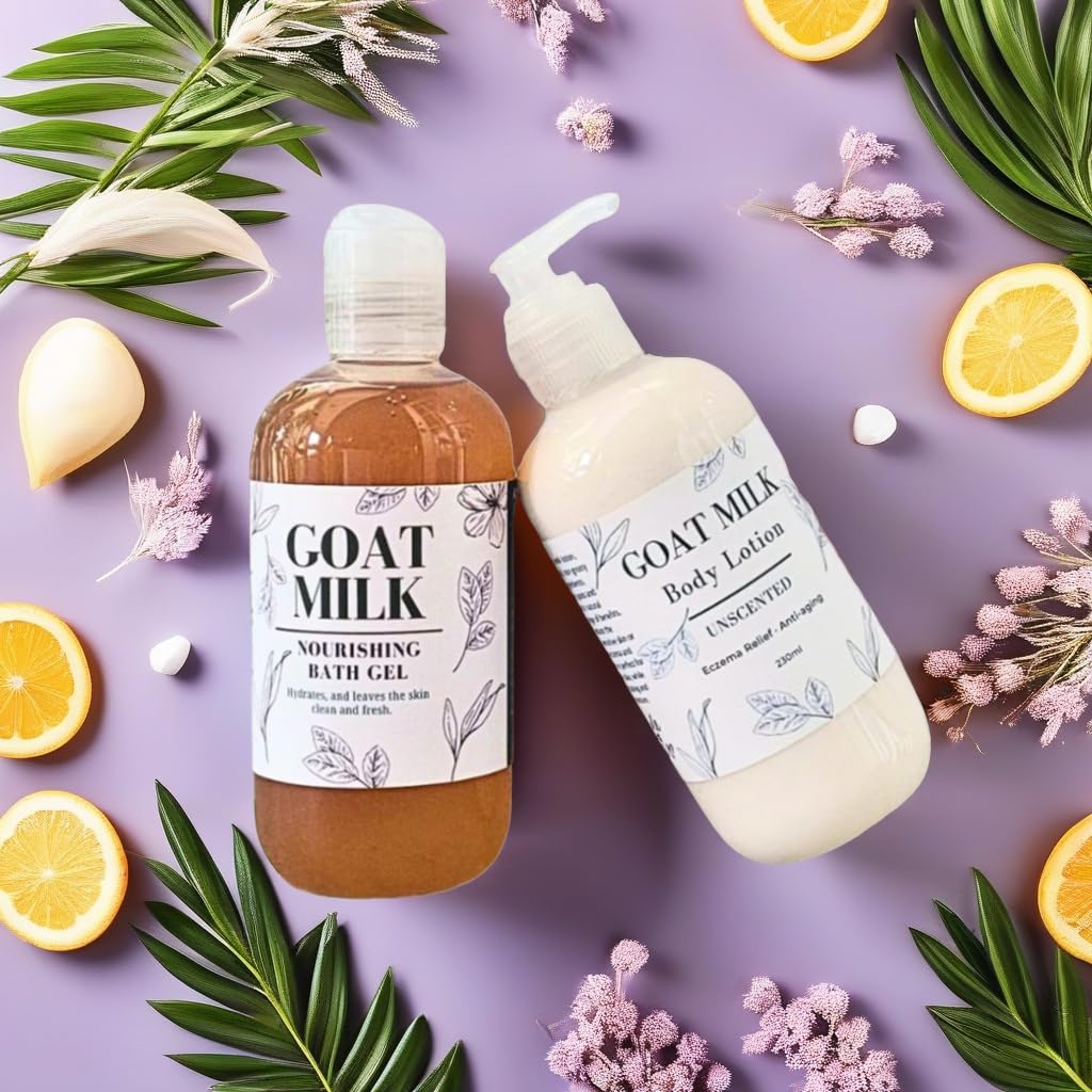 Organic Goat Milk & Coconut Orange Body Wash - Hydrating & Nourishing Shower Gel for Dry & Sensitive Skin - Perfect for Daily Use & Spa Relaxation at Home