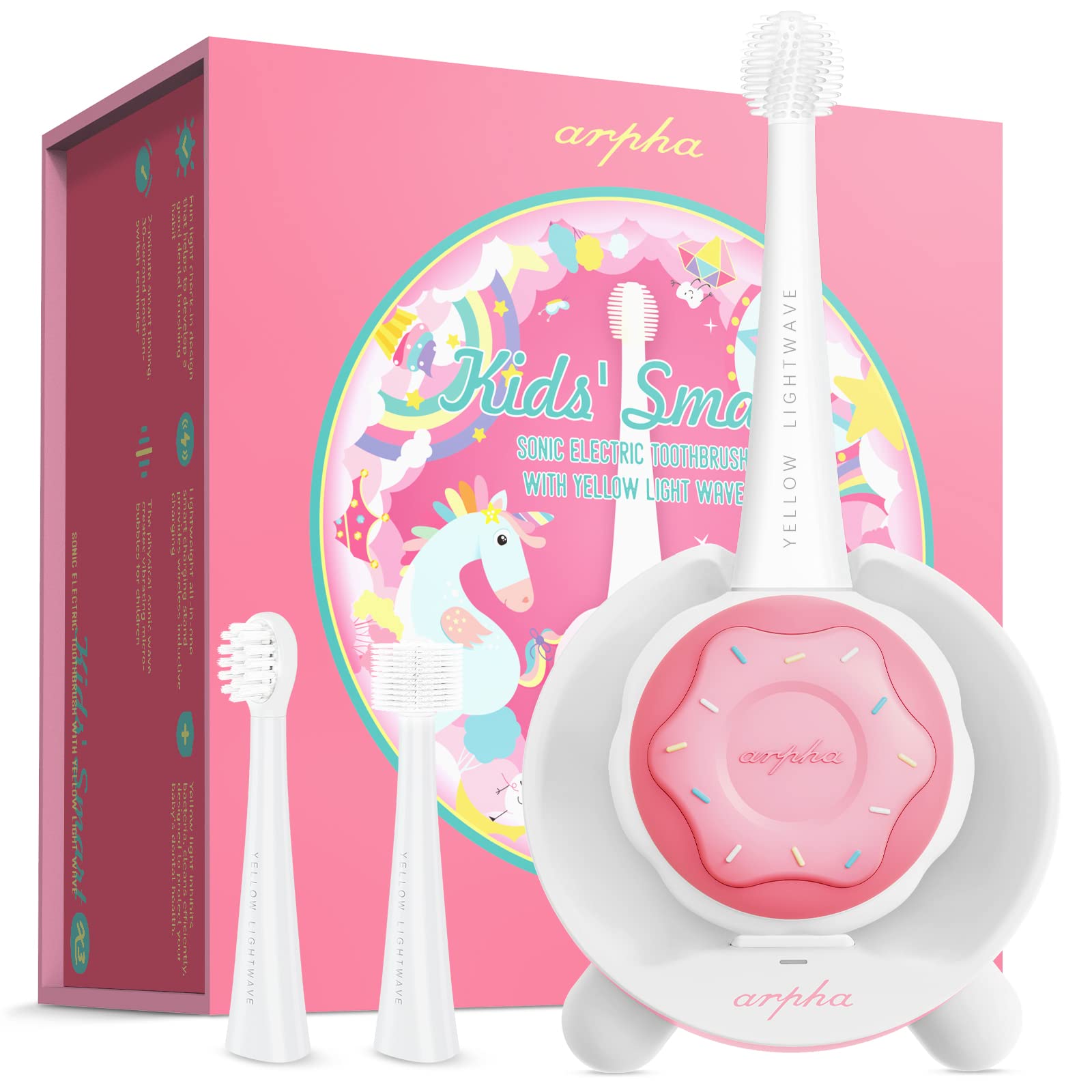 Best Kids Electric Toothbrush for Toddlers Age 1+ | Rechargeable Battery Power Toothbrush with Easy-Grip Silicone Handle | Cute Pink Horse Design | Perfect for Early Dental Care & Travel