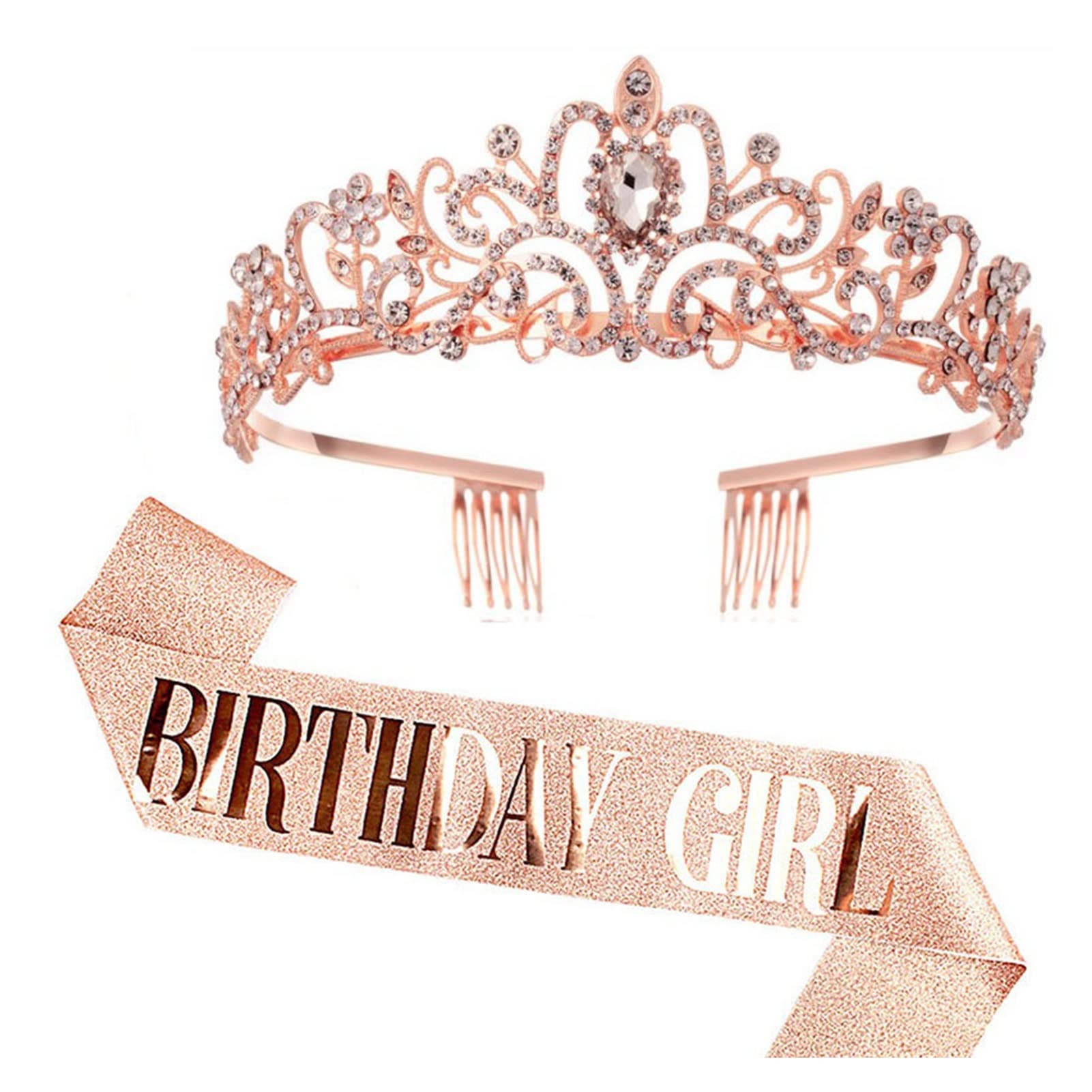 Silver Crystal Rhinestone Bridal Crown Tiara Set - Elegant Birthday Party Hair Accessories for Girls, Queens & Brides - Perfect for Weddings, Prom, Pageants & Special Occasions