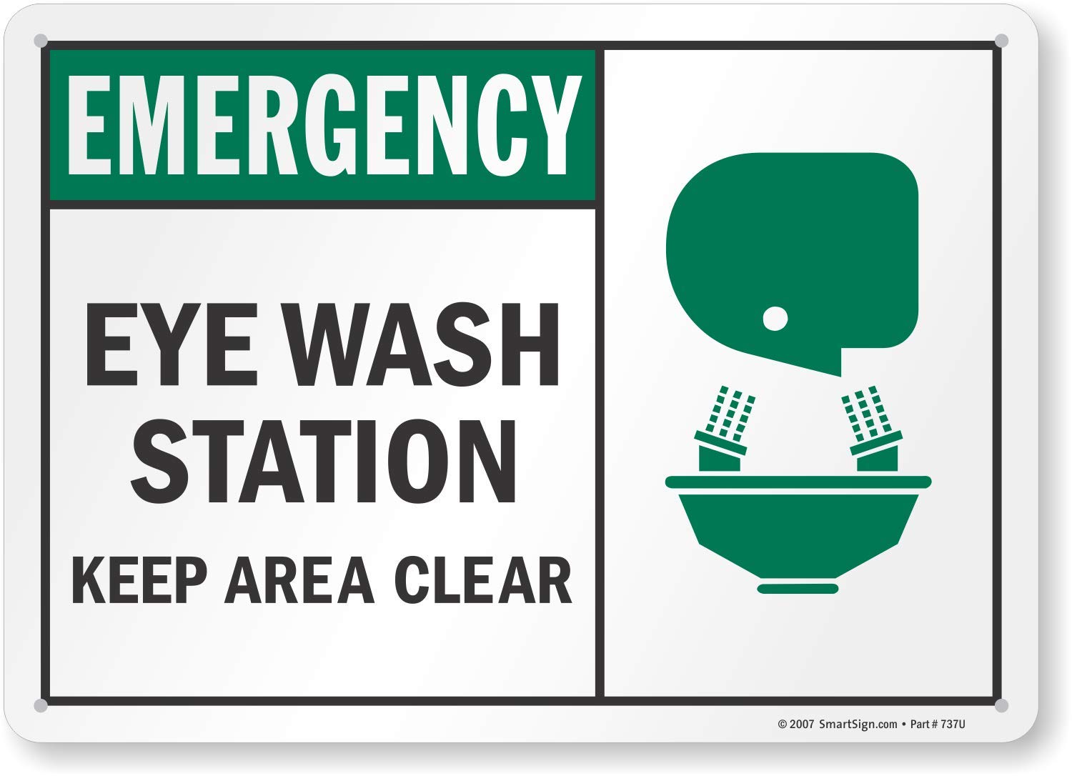Emergency Eye Wash Station Sign - 10