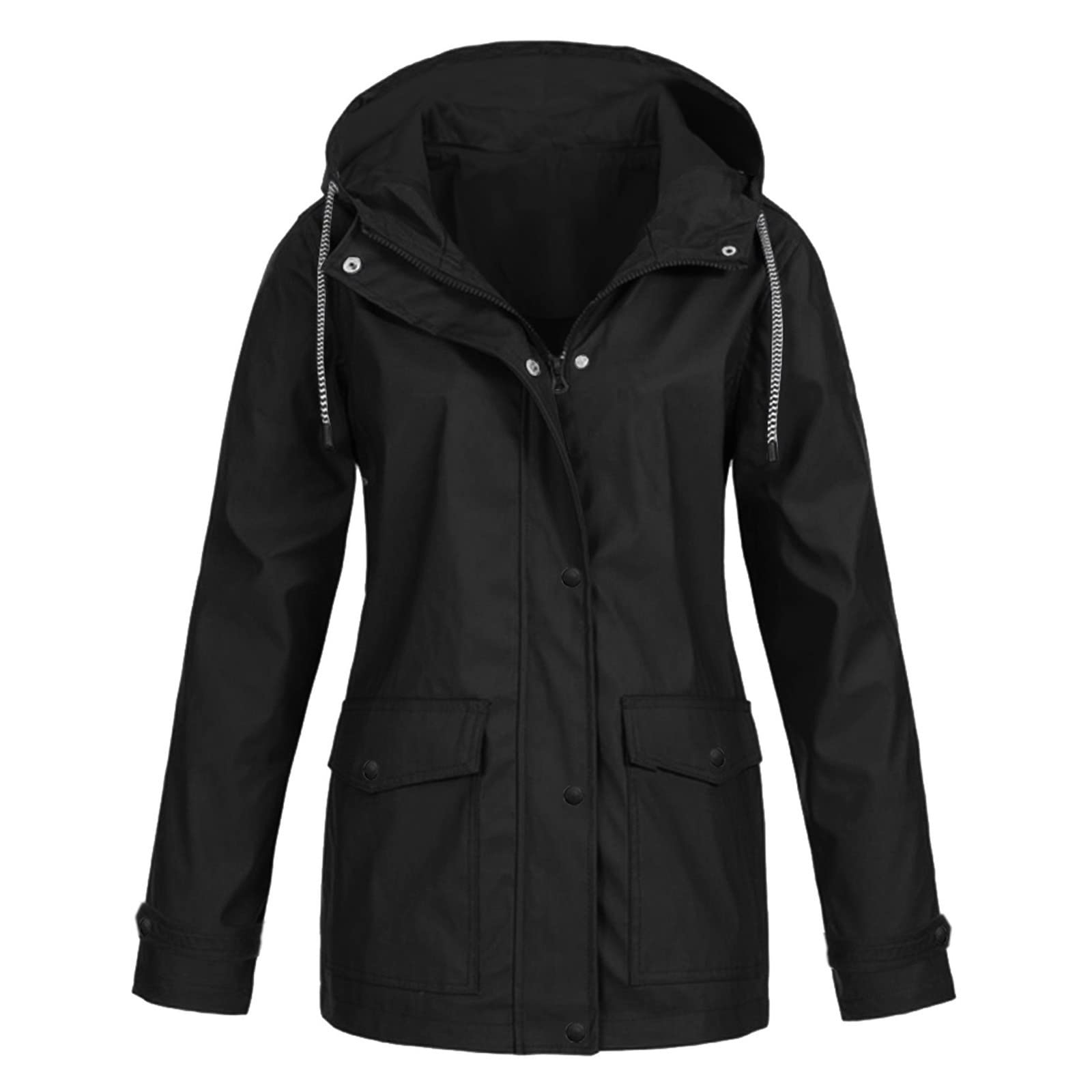 **Women's Waterproof Hooded Raincoat - Windproof Striped Rain Jacket for Outdoor Activities (Size 5XL) - Perfect for Hiking, Camping & Travel**