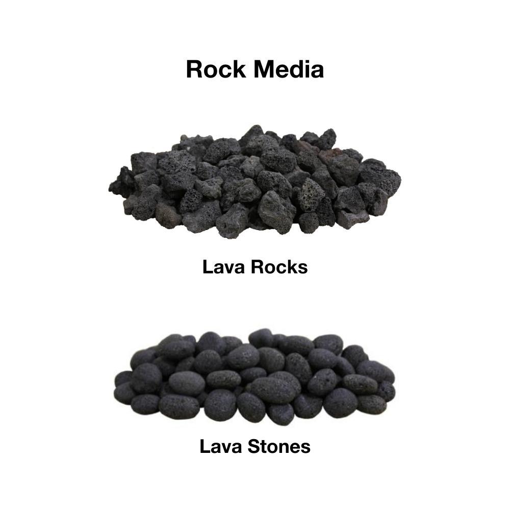 Firegear Rock Media for Gas Fire Pits - Decorative Lava Stones for Outdoor Fireplace & Patio - Enhances Flame Appearance & Heat Distribution - Perfect for Backyard, Garden & Camping Gatherings