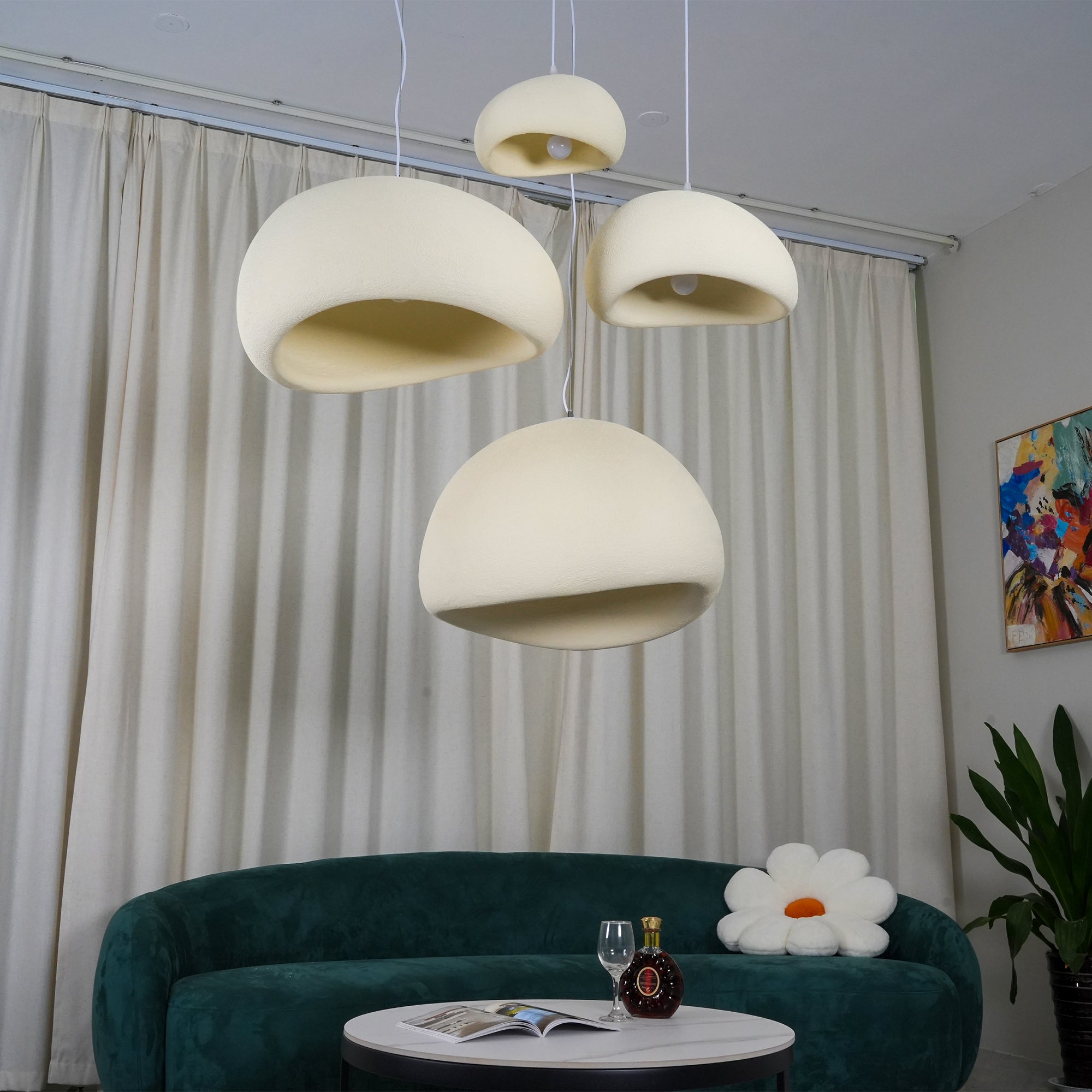 Cloud Pendant Light - Modern B-Shaped Hanging Lamp for Kitchen Island, Dining Room, or Bedroom Lighting