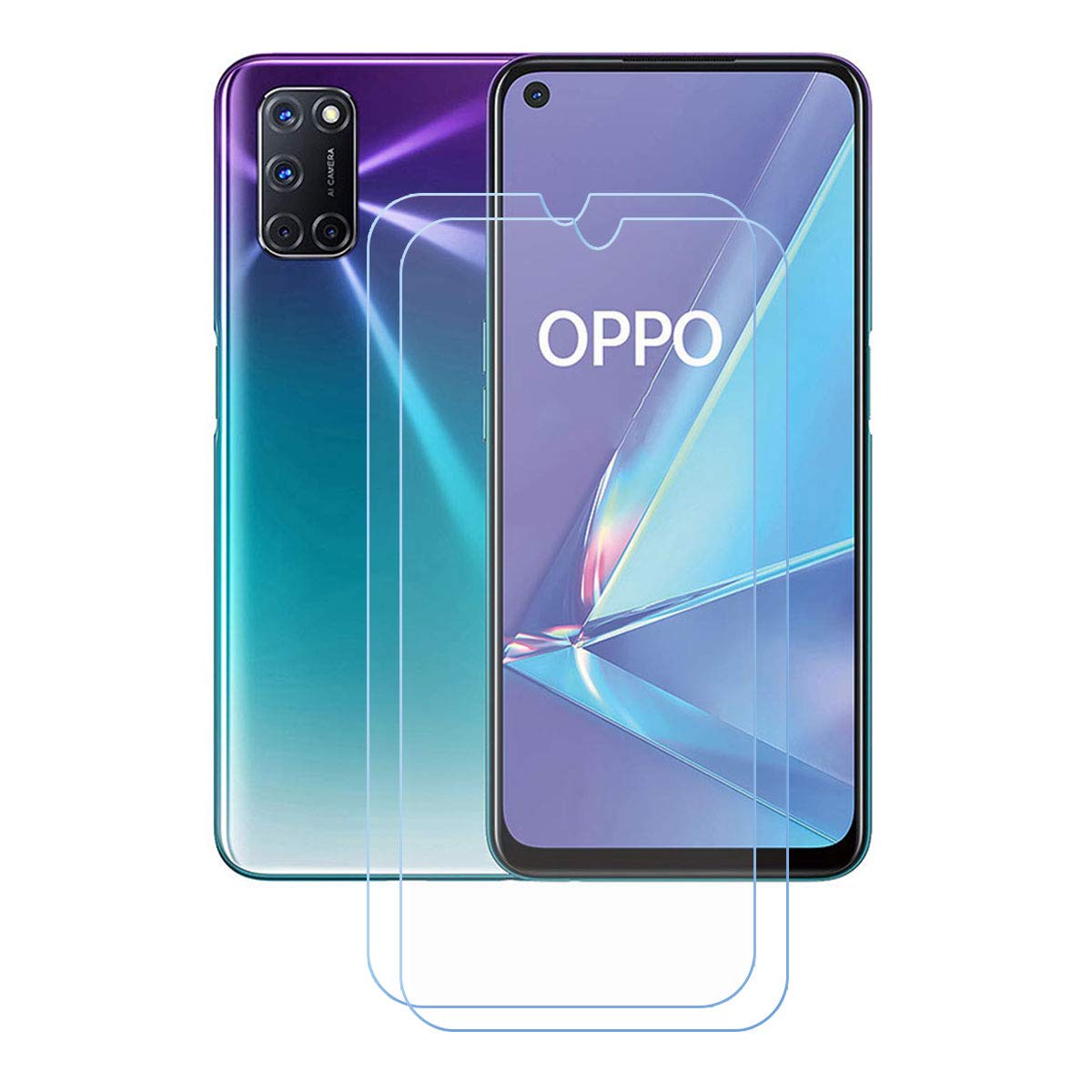 Oppo A72 5G Screen Protector 2-Pack, HD Clear Tempered Glass for Daily Protection