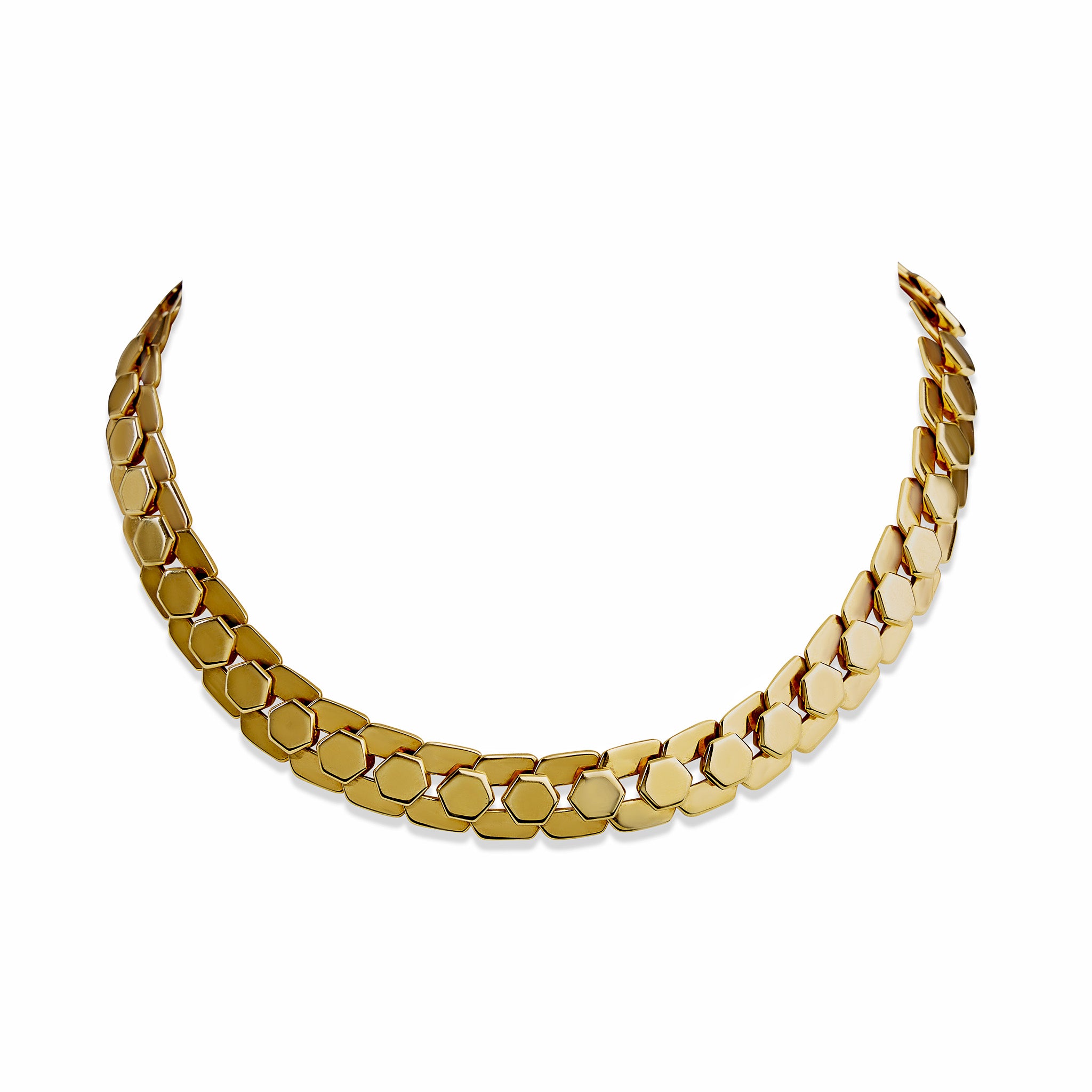 Marina B. 18K Gold Hexagon Necklace for Women - Elegant Luxury Jewelry Gift for Anniversary, Birthday & Special Occasions