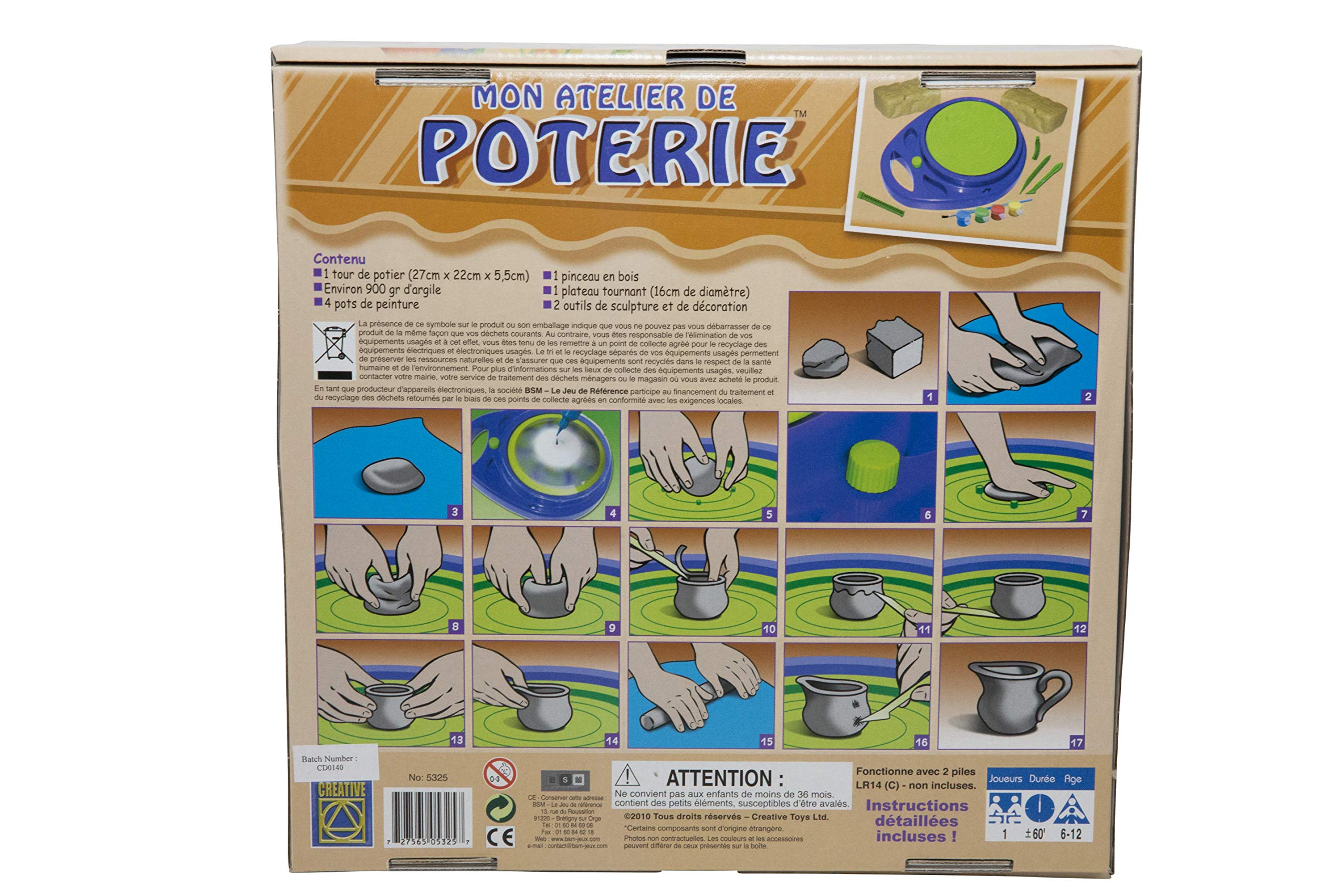 Creative Toys Tip Top Pottery Kit - DIY Pottery Wheel for Kids & Adults - Perfect for Arts & Crafts, Birthday Gifts & Family Bonding Activities