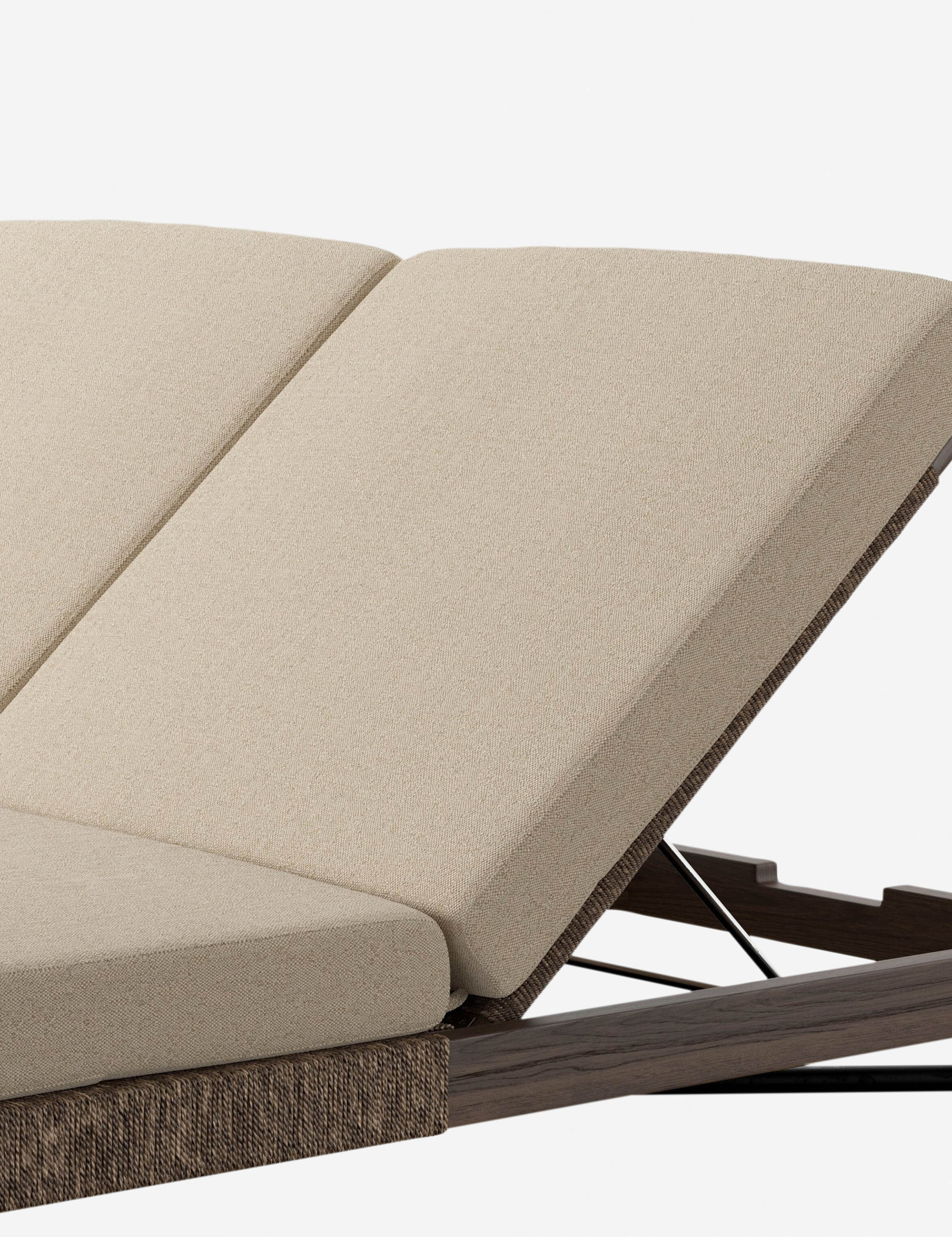 Finnegan Indoor Outdoor Double Chaise Lounge - Amber Lewis x Four Hands Collaboration - Perfect for Patio, Poolside & Living Room Relaxation