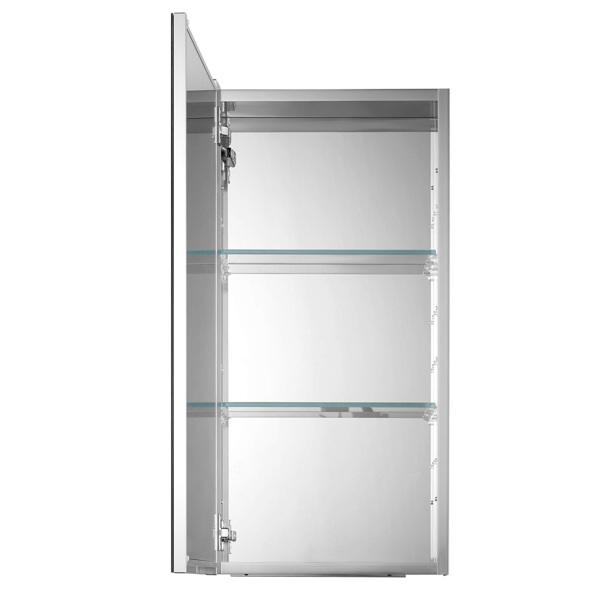 Sunrosa Aluminum Bathroom Medicine Cabinet with Mirror Door - Wall Mount & Recessed Mount Options - 18x27.5x4.75 Inch Single Door Mirror Cabinet Organizer for Bathroom Storage - Perfect for Small Bathrooms, Vanities and Apartment Living