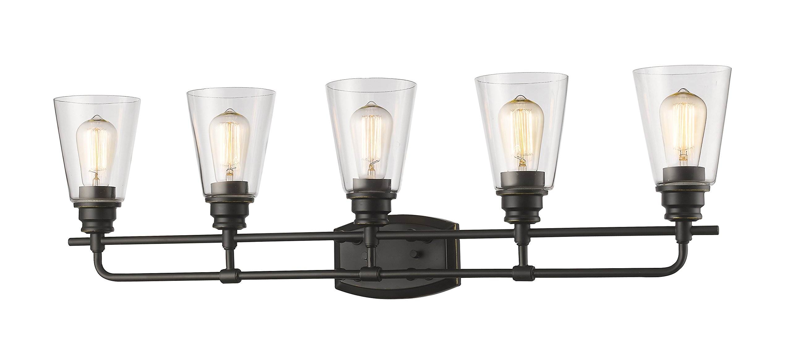 Z-Lite 428-5V-OB 5-Light Bathroom Vanity Light Fixture in Olde Bronze Finish - Perfect for Modern and Traditional Bathroom Decor