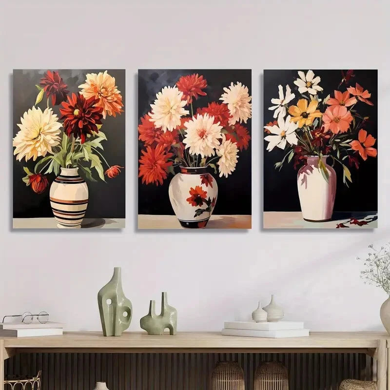 3-Piece Minimalist Landscape Metal Wall Art Prints - Ready to Hang Modern Home Decor for Living Room, Bedroom & Office