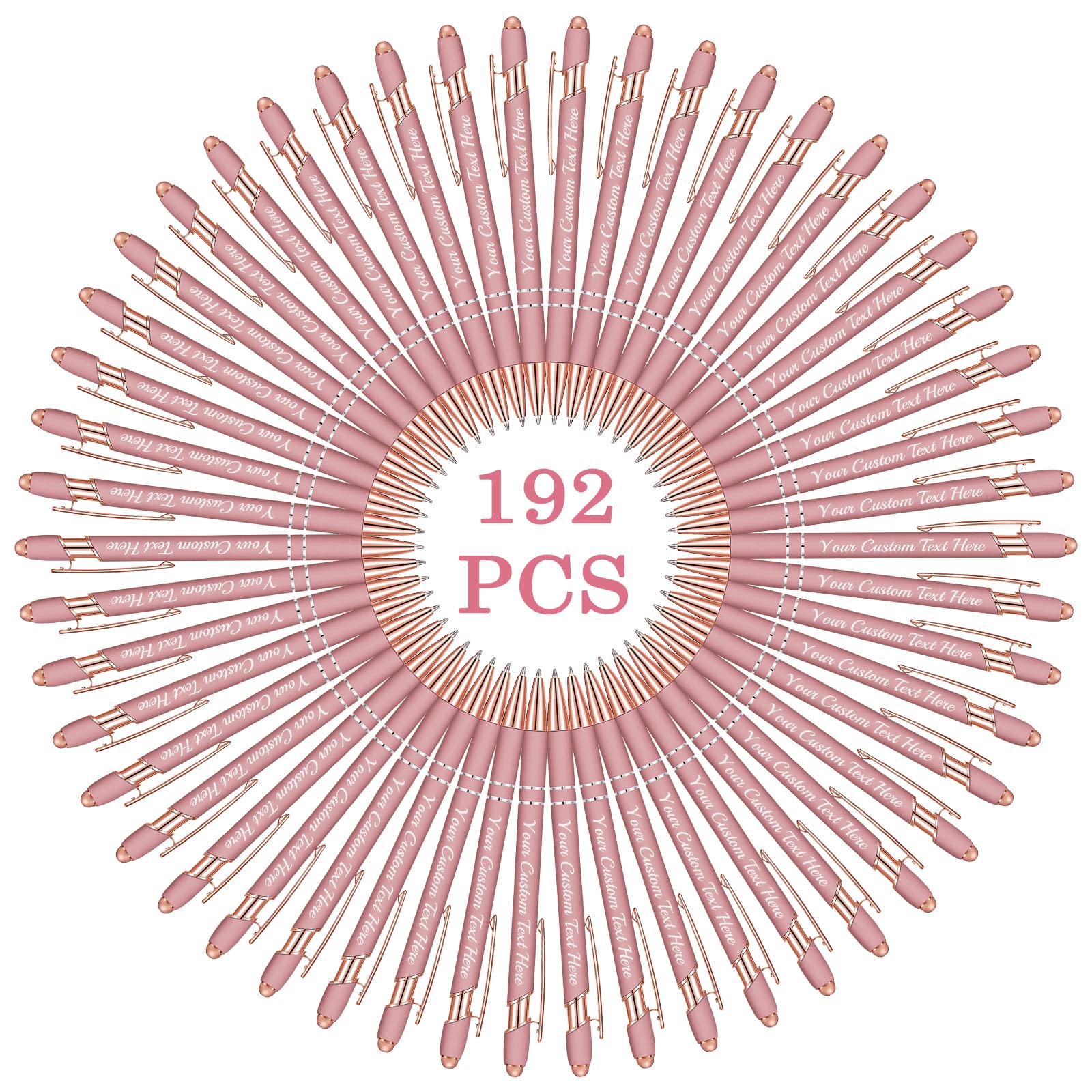 Custom Engraved Ballpoint Pens with Stylus - Personalized Name/Logo Free Engraving - Bulk Order Business Gifts - Perfect for Graduation, Wedding, Birthday & Christmas - Black Ink - Ideal for Corporate Events, Promotions & Special Occasions
