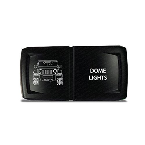 CH4x4 Rocker Switch V2 with Dome Lights Symbol - Horizontal Mount Blue LED for Off-Road Vehicles & Marine Applications