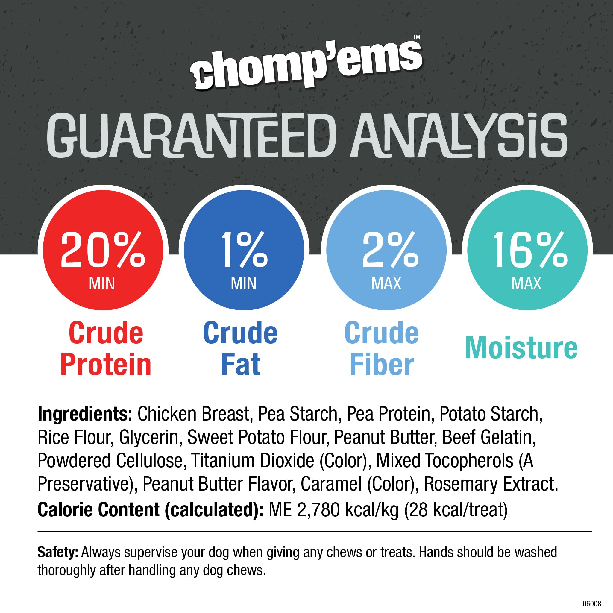 CHOMP 'EMS Chicken & Peanut Butter Dog Chews - Natural Rawhide-Free Treats for Puppies & Adult Dogs - 5 Inch Long-Lasting Chews (10 Count) - Perfect for Training, Teething Relief & Dental Health