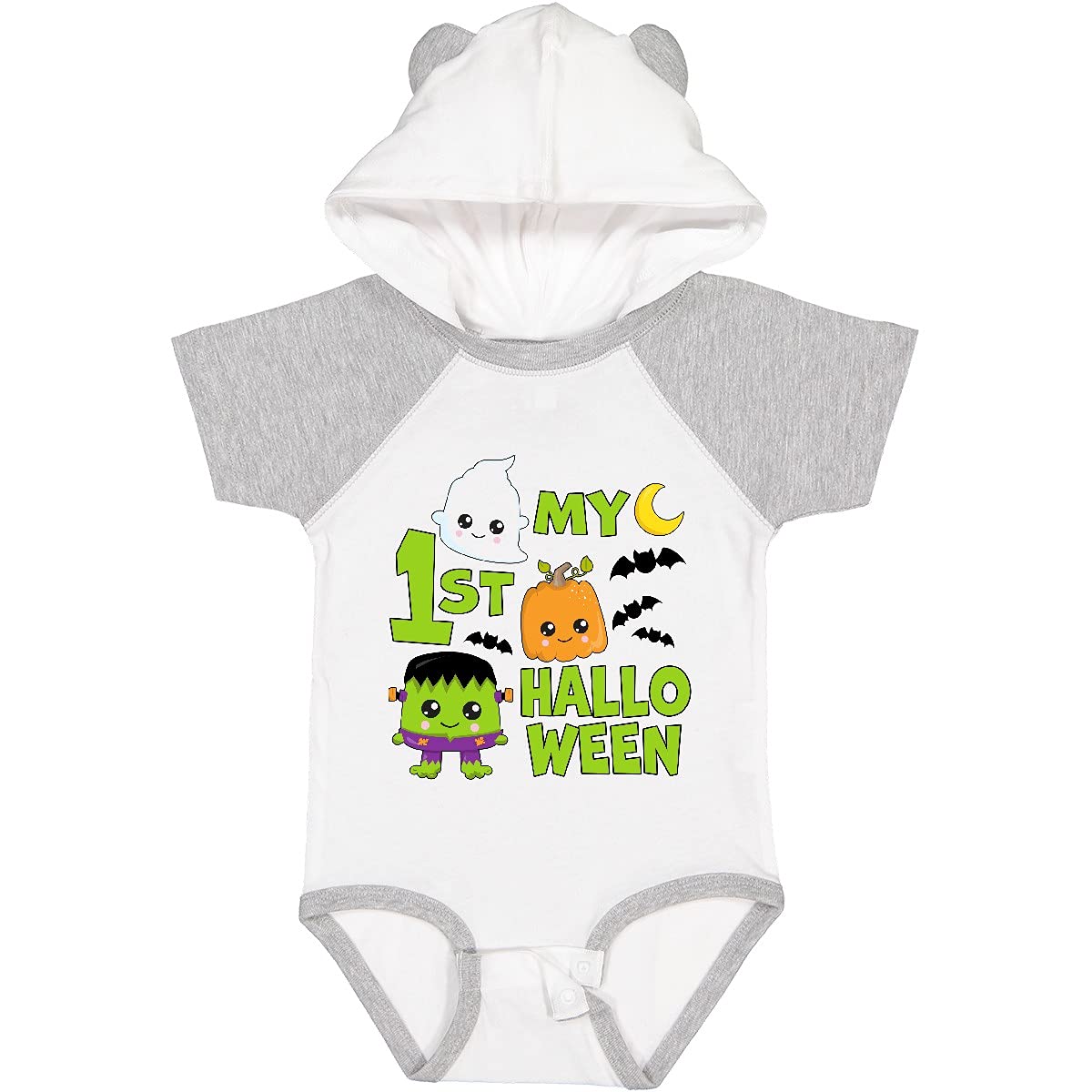 Inktastic My 1st Halloween Baby Bodysuit - Cute Ghost & Pumpkin Design - Perfect for Halloween Photoshoots, Trick or Treating & First Halloween Memories