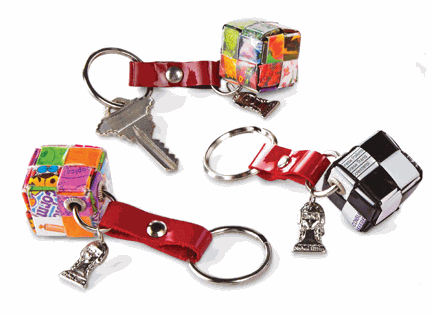 NAHUI OLLIN Cube Candy Wrapper Keychain - Unique Mexican Style Key Ring for Keys, Bags & Backpacks - Perfect for Gifts, Travel & Everyday Use (Model W78)