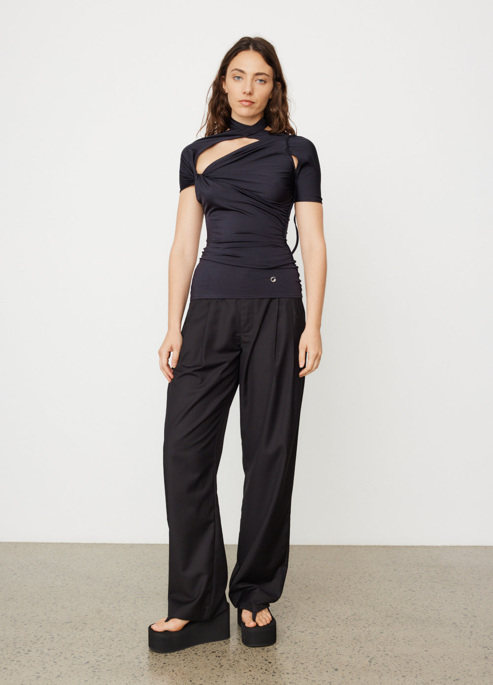 Asymmetric Draped Jersey Top for Women - Soft Stretch Comfortable Casual T-Shirt - Perfect for Date Night, Office Wear & Weekend Outfits