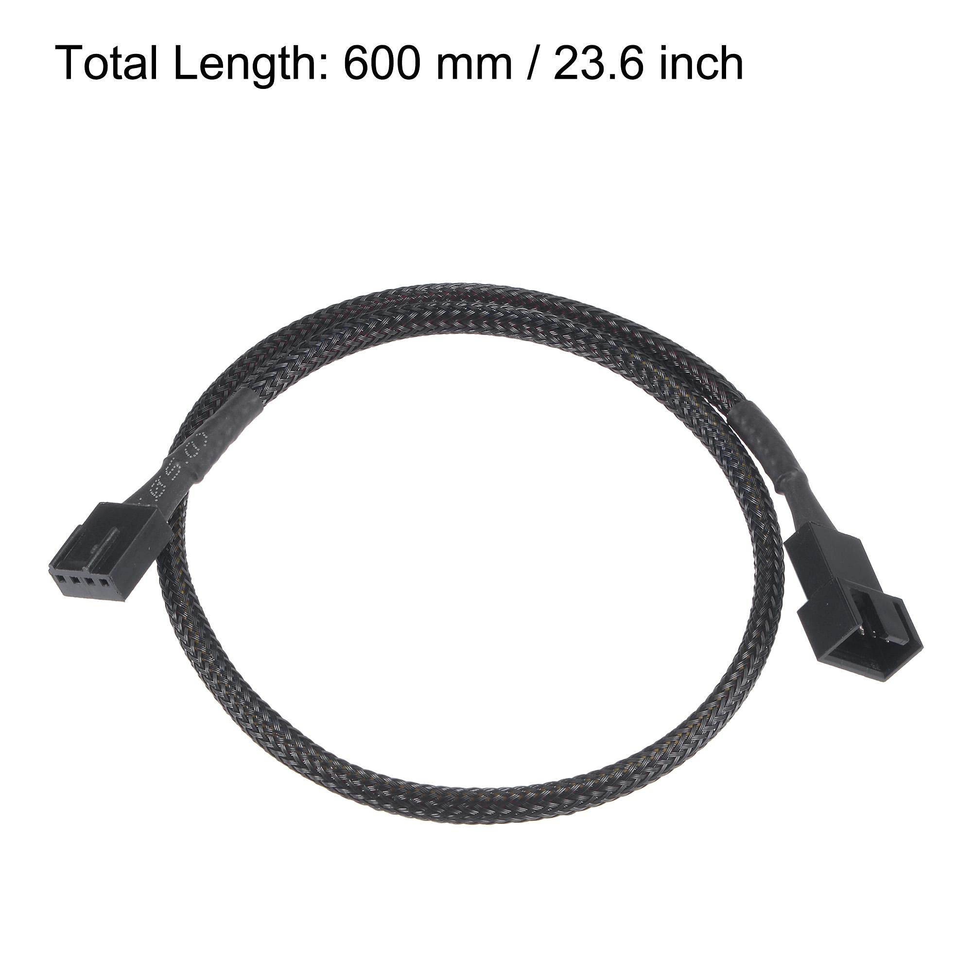 uxcell 4 Pin Male to Female Fan Power Supply Cable for Computer CPU - 23.6 Inch - Perfect for PC Cooling, Case Fans & Custom Computer Builds