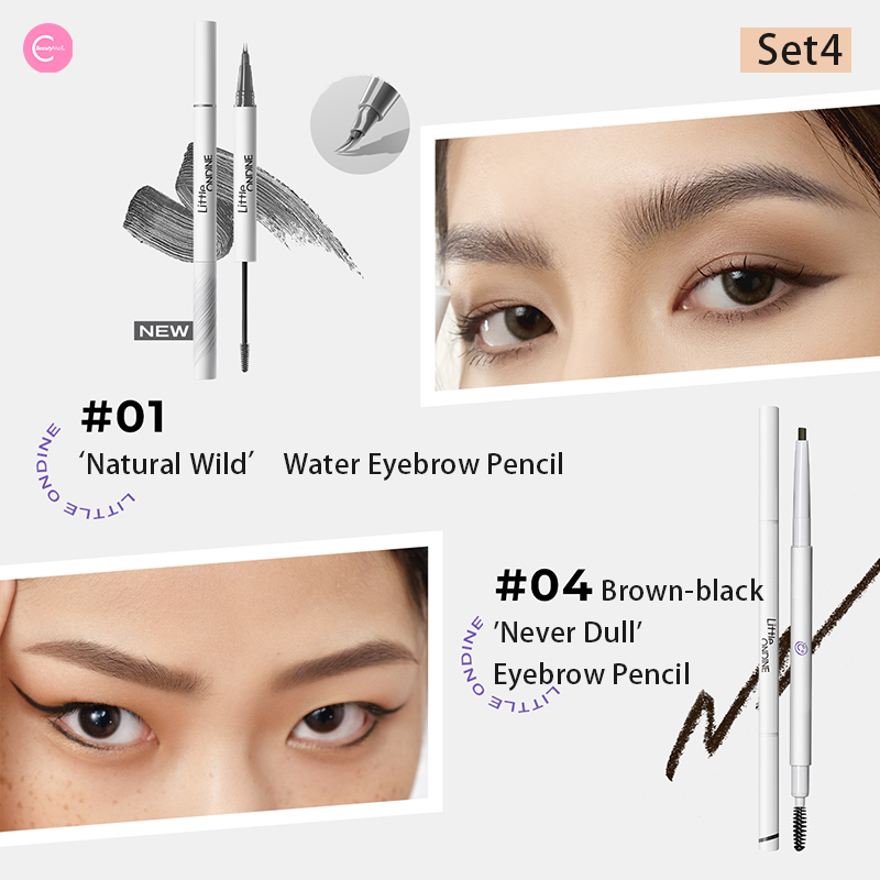 Little Ondine WildBrow Dual End Precision Defining Brow Pen - Waterproof Eyebrow Pencil for Natural Looking Brows - Perfect for Everyday Makeup and Professional Use
