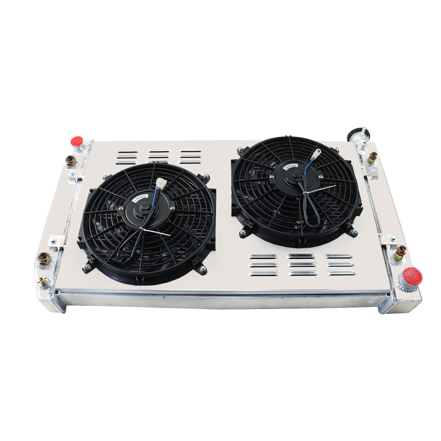High-Performance 3-Row Aluminum Radiator for 1988-1999 Chevy GMC C/K/R/V/P 1500 2500 3500 Trucks - Fits Suburban, Blazer, Silverado, Cheyenne, Sierra WT with 5.0L & 5.7L V8 Engines - Includes Crossflow Design, Shroud, Fan & Thermostat Relay - Perfect for Off-Roading, Towing & Heavy-Duty Use