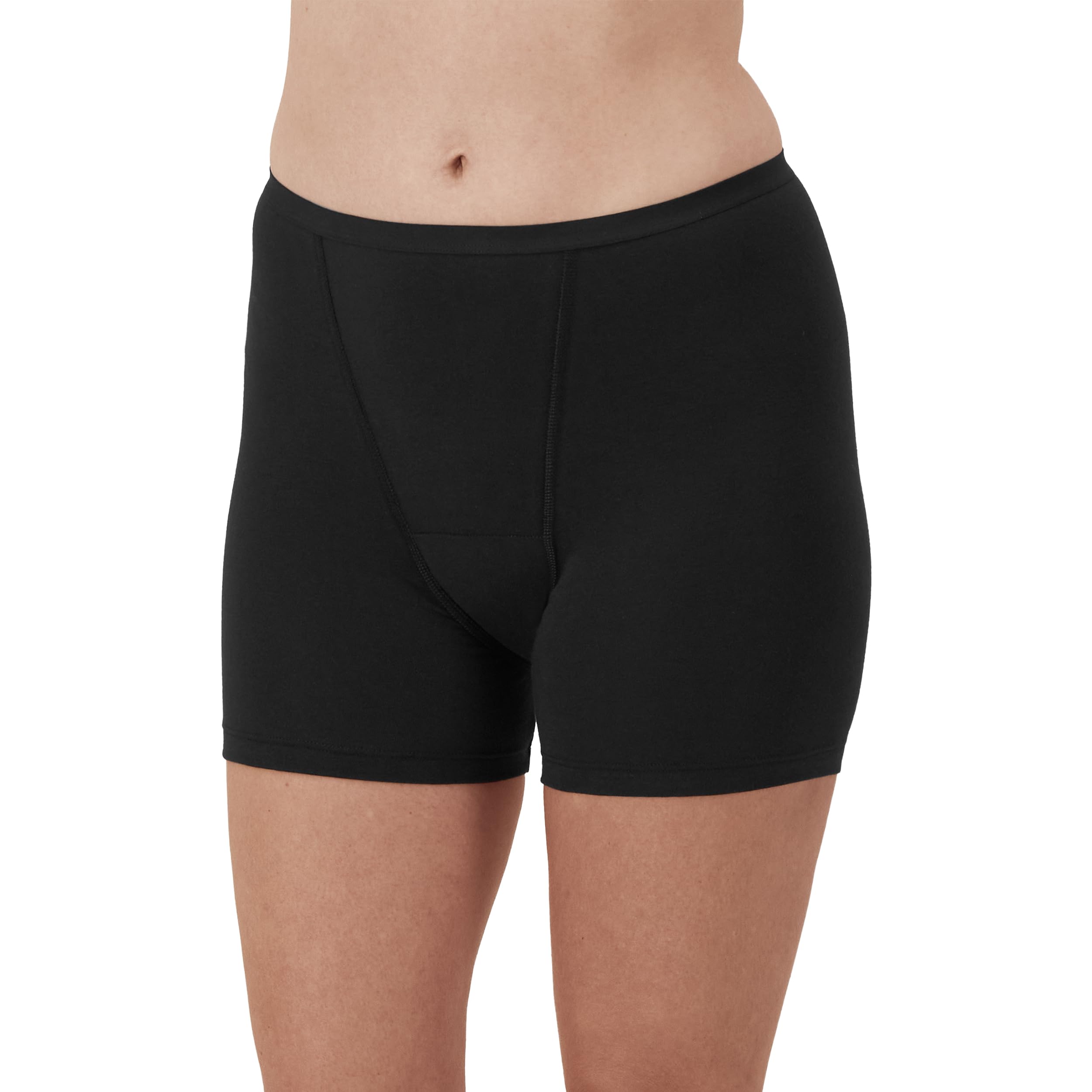 Hanes Women's Comfort Period Underwear Boxer Brief - Super Absorbent Leakproof Postpartum, Period & Overnight Protection (2-Pack) - Ideal for Postpartum Recovery, Heavy Flow Days & Nighttime Comfort
